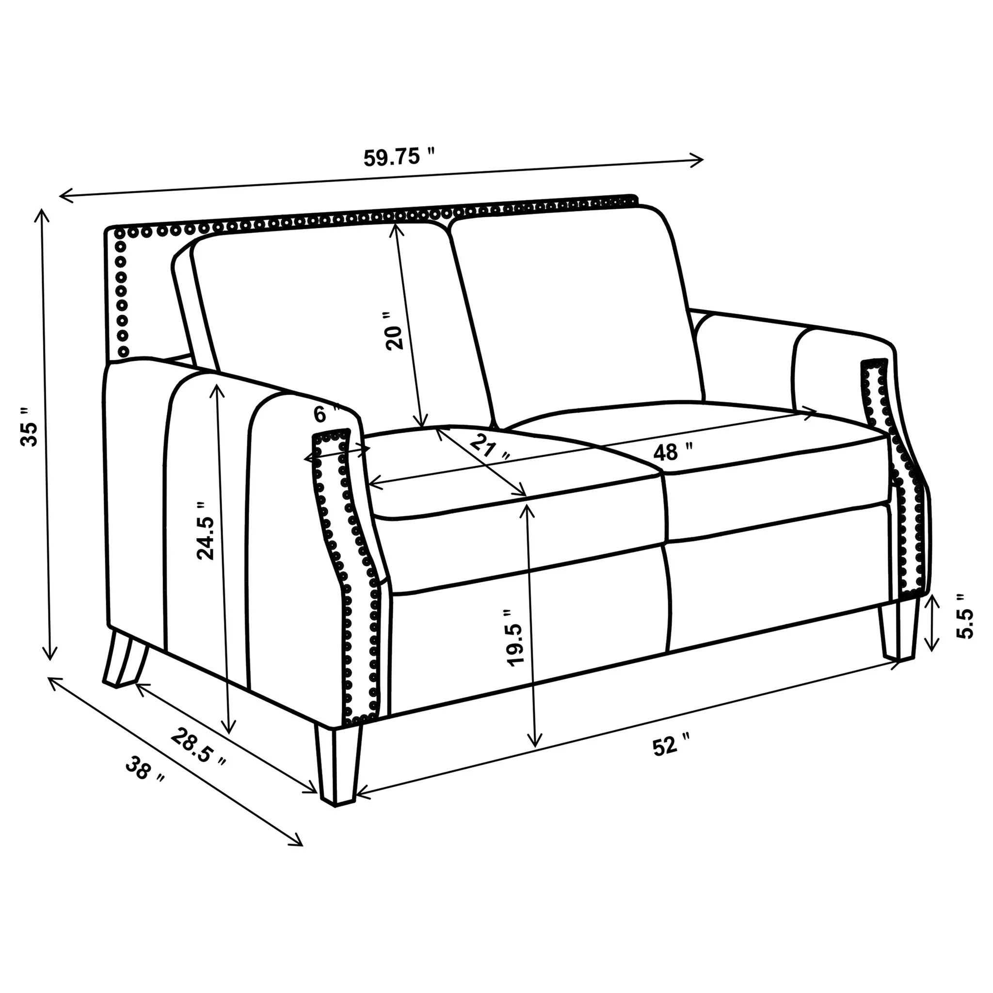 Gunderson - Loveseat With Recessed Arms - Brown - Image 3