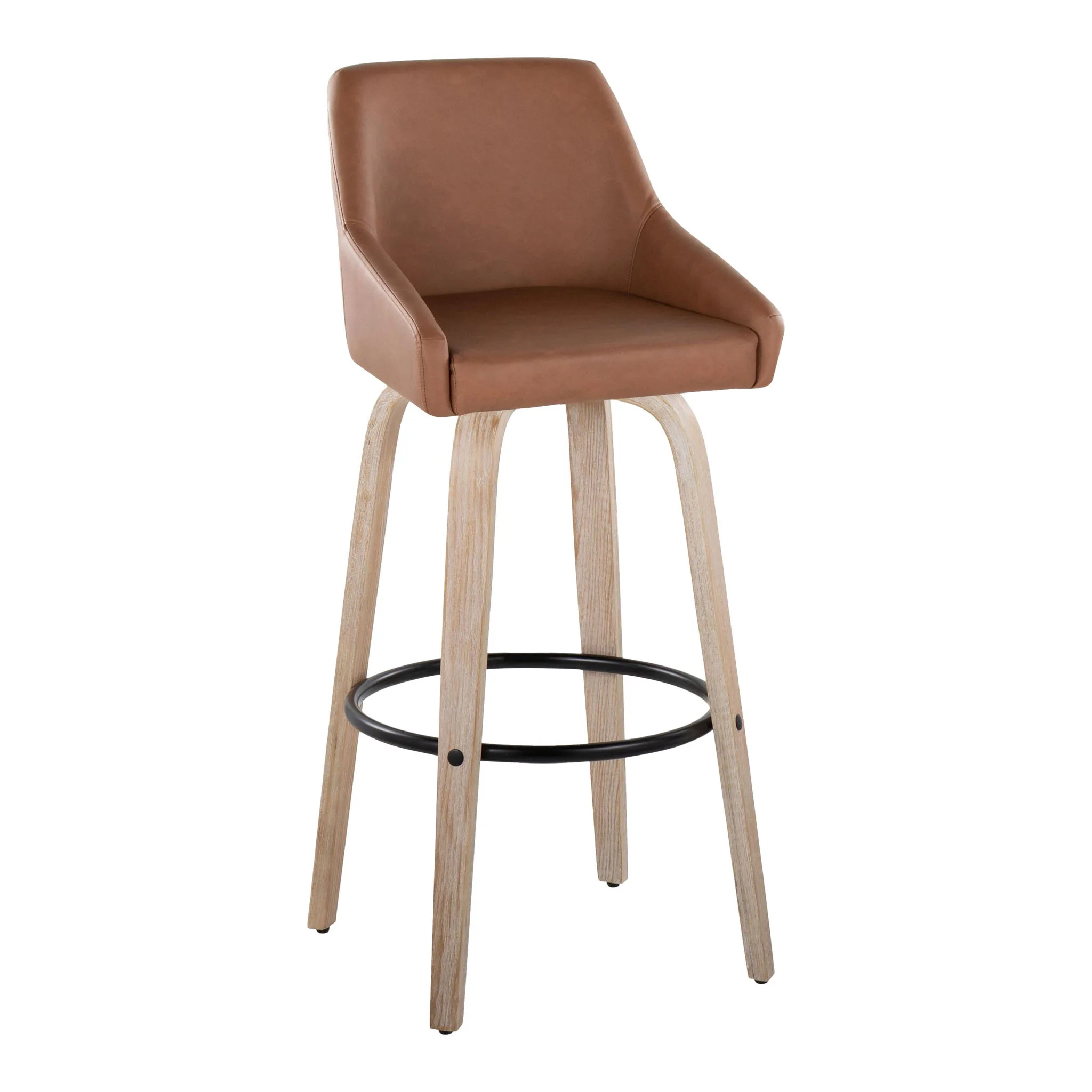 Hannah - Transitional Fixed Height Barstool With Swivel With Round Footrest (Set of 2) - Image 5