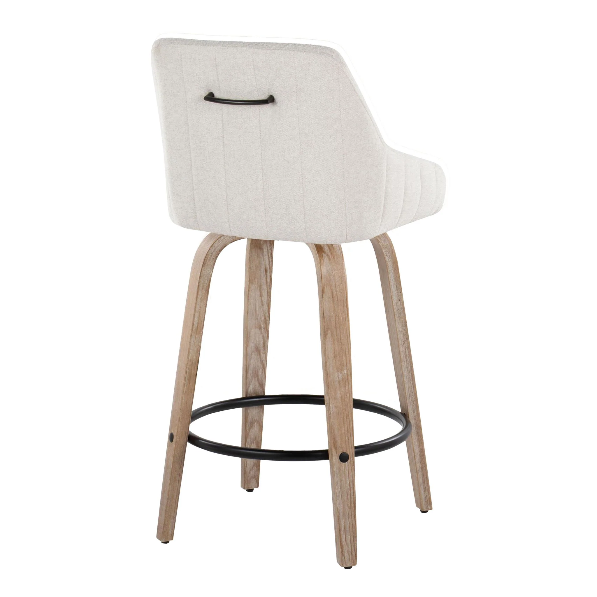 Hannah - Transitional Fixed Height Counter Stool With Swivel With Round Footrest (Set of 2) - Image 7