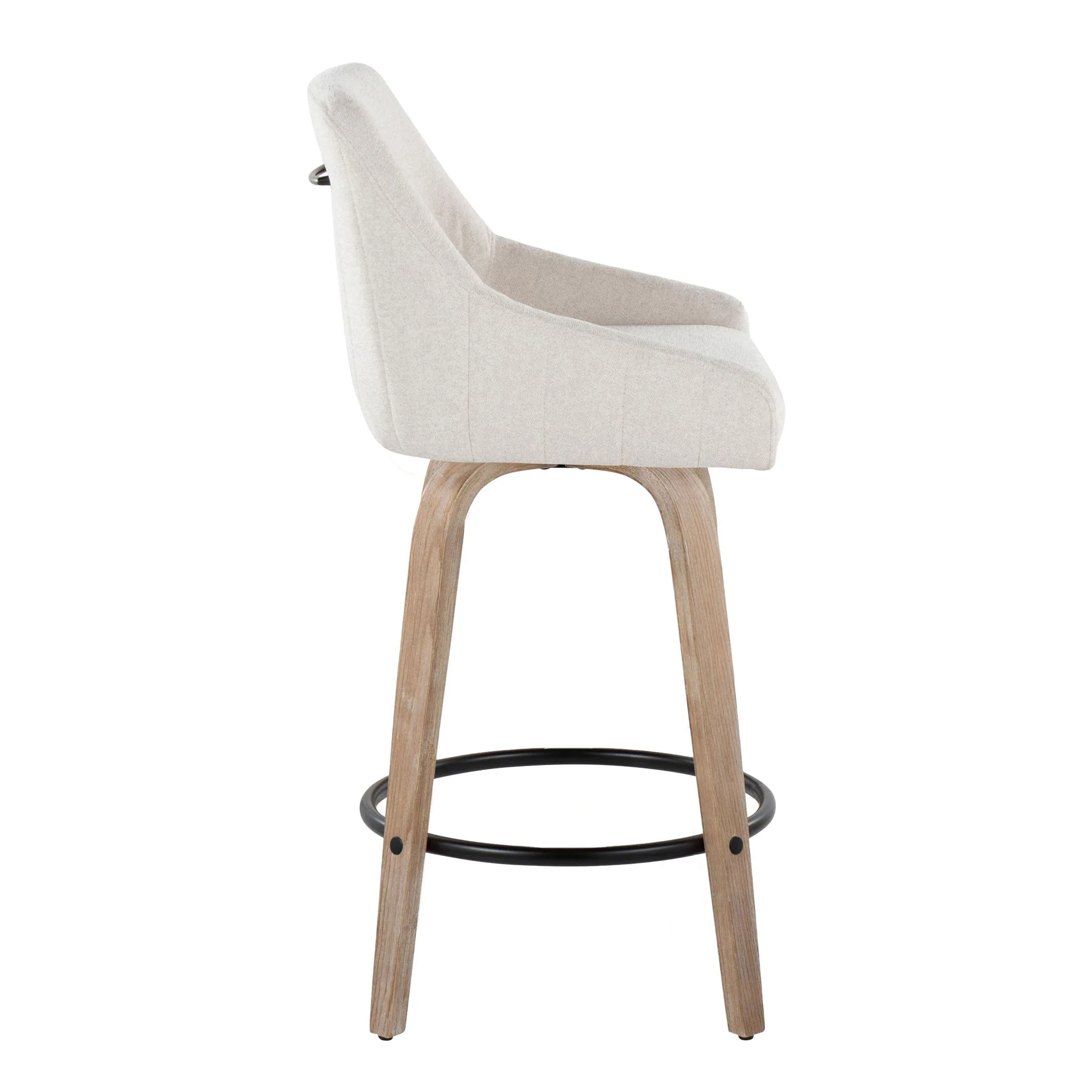 Hannah - Transitional Fixed Height Counter Stool With Swivel With Round Footrest (Set of 2) - Image 8
