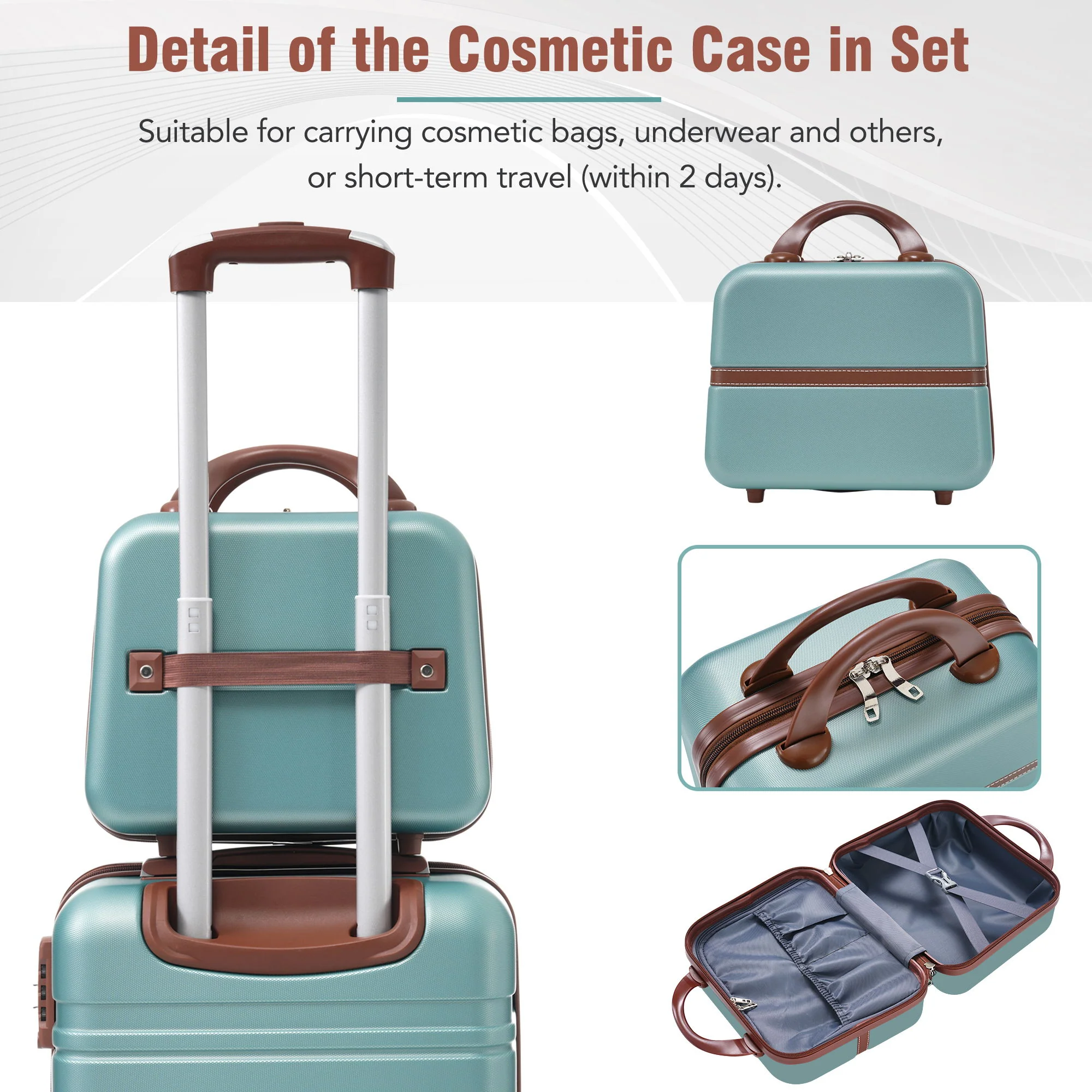 Hardshell Luggage Sets 3 Pieces 20" / 28" Luggages And Cosmetic Case Spinner Suitcase With Tsa Lock Lightweight - Image 7