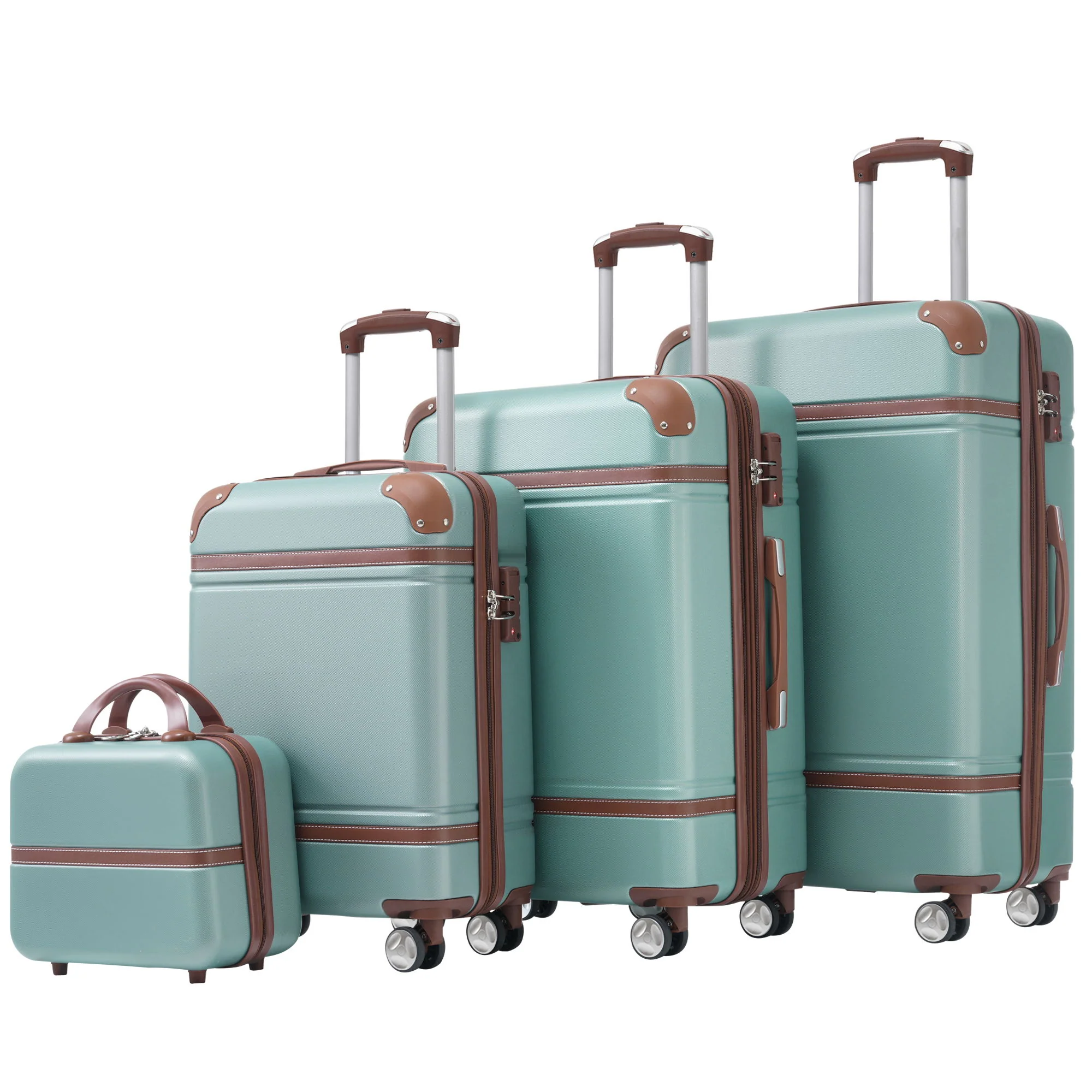Hardshell Luggage Sets 4 Pieces 20" / 24" / 28" Luggages And Cosmetic Case Spinner Suitcase With Tsa Lock Lightweight - Image 2