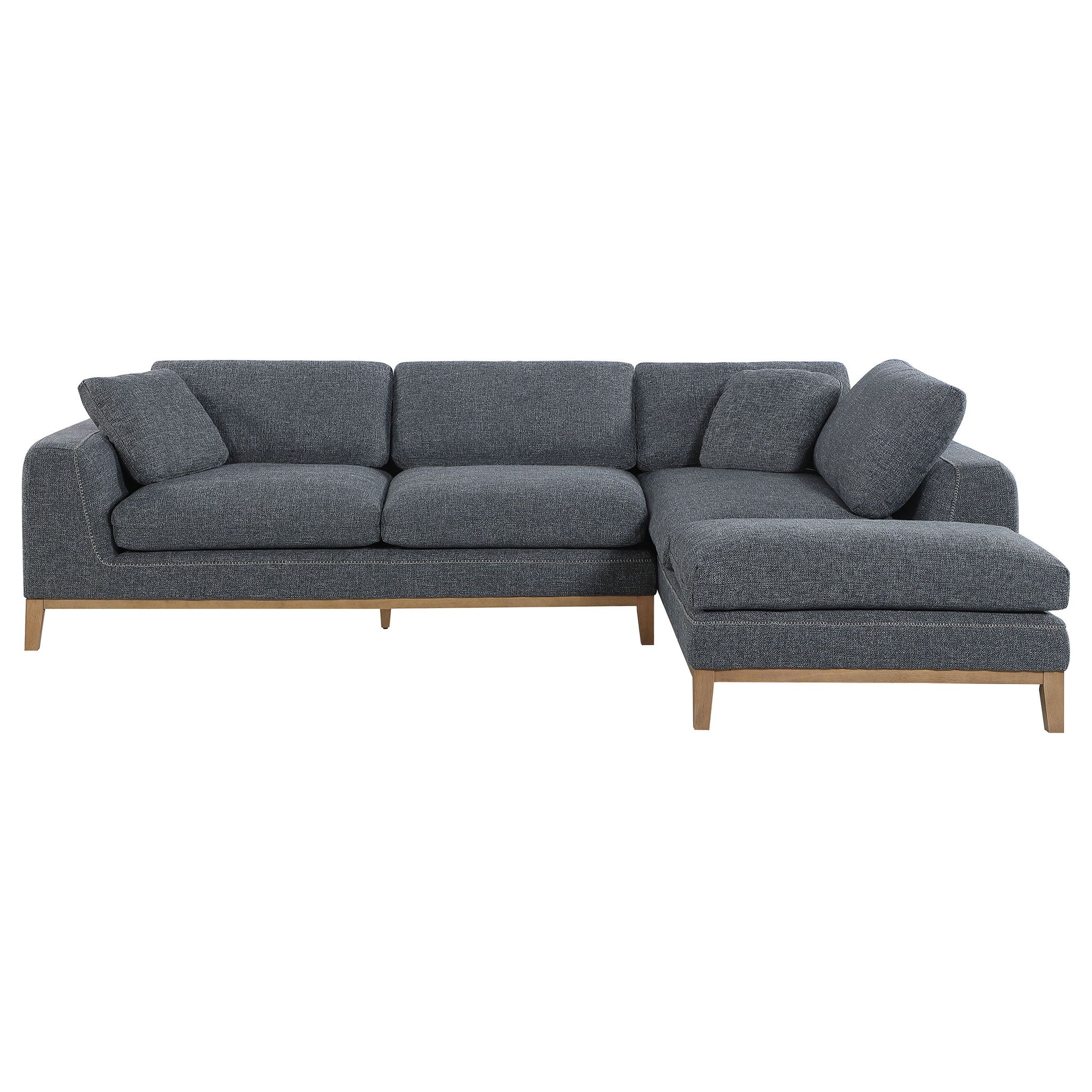 Harlan - L-Shape Upholstered Sectional With Pillows - Gray - Image 2