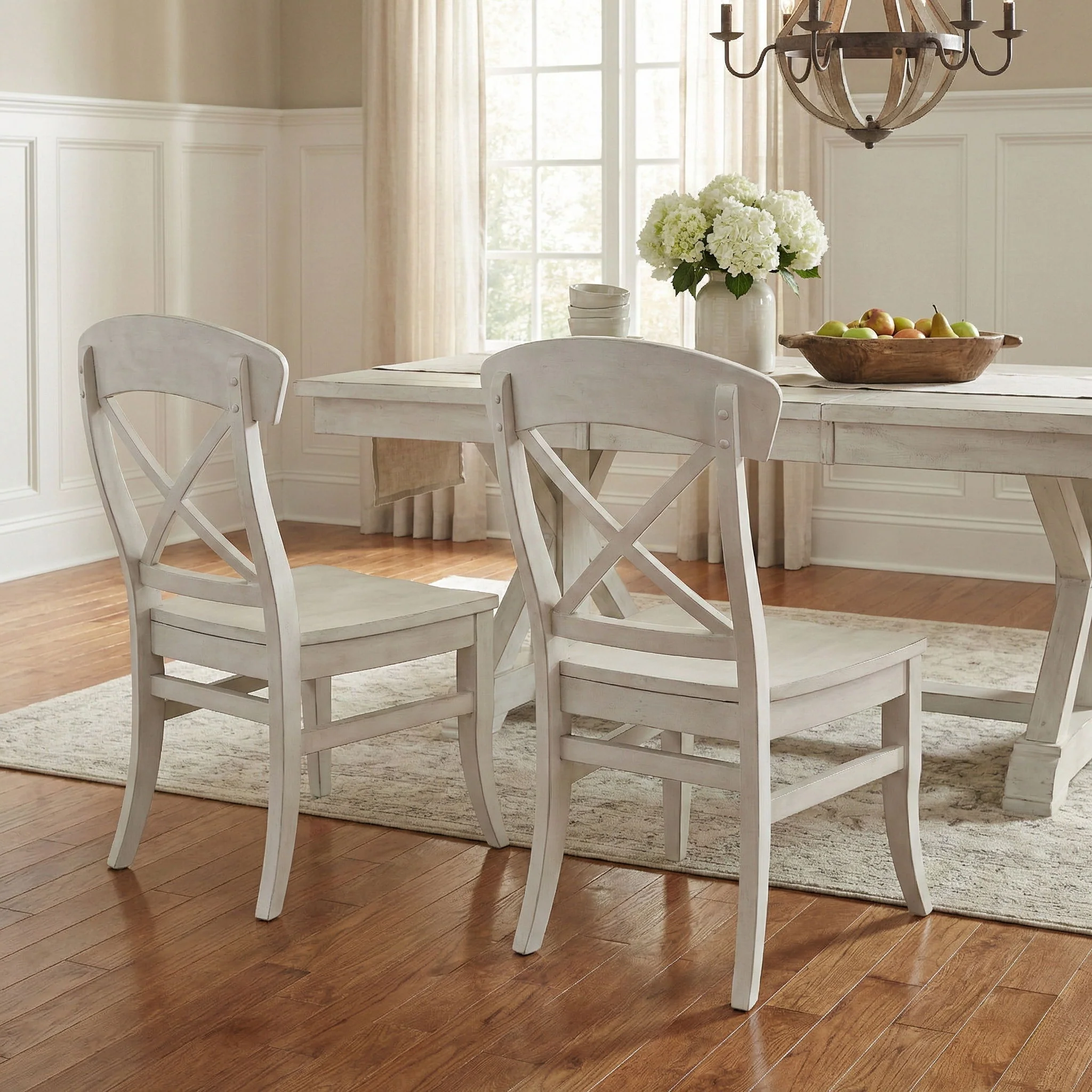 Harola - Cross-Back Dining Side Chairs In (Set of 2) - Smoky White - Image 4