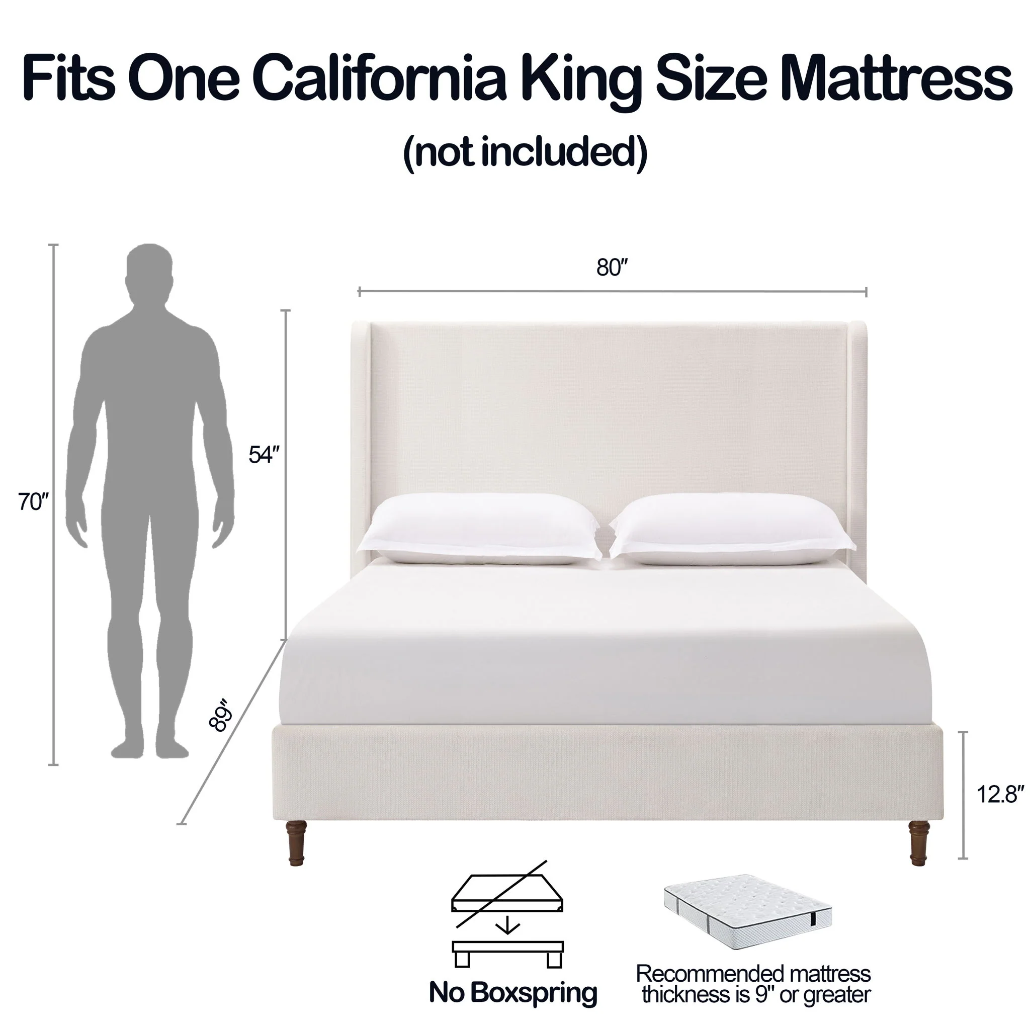 Harper - Tall Headboard Upholstered Bed / High Headboard / Elegant Simplicity / No Box Spring Needed - Image 12