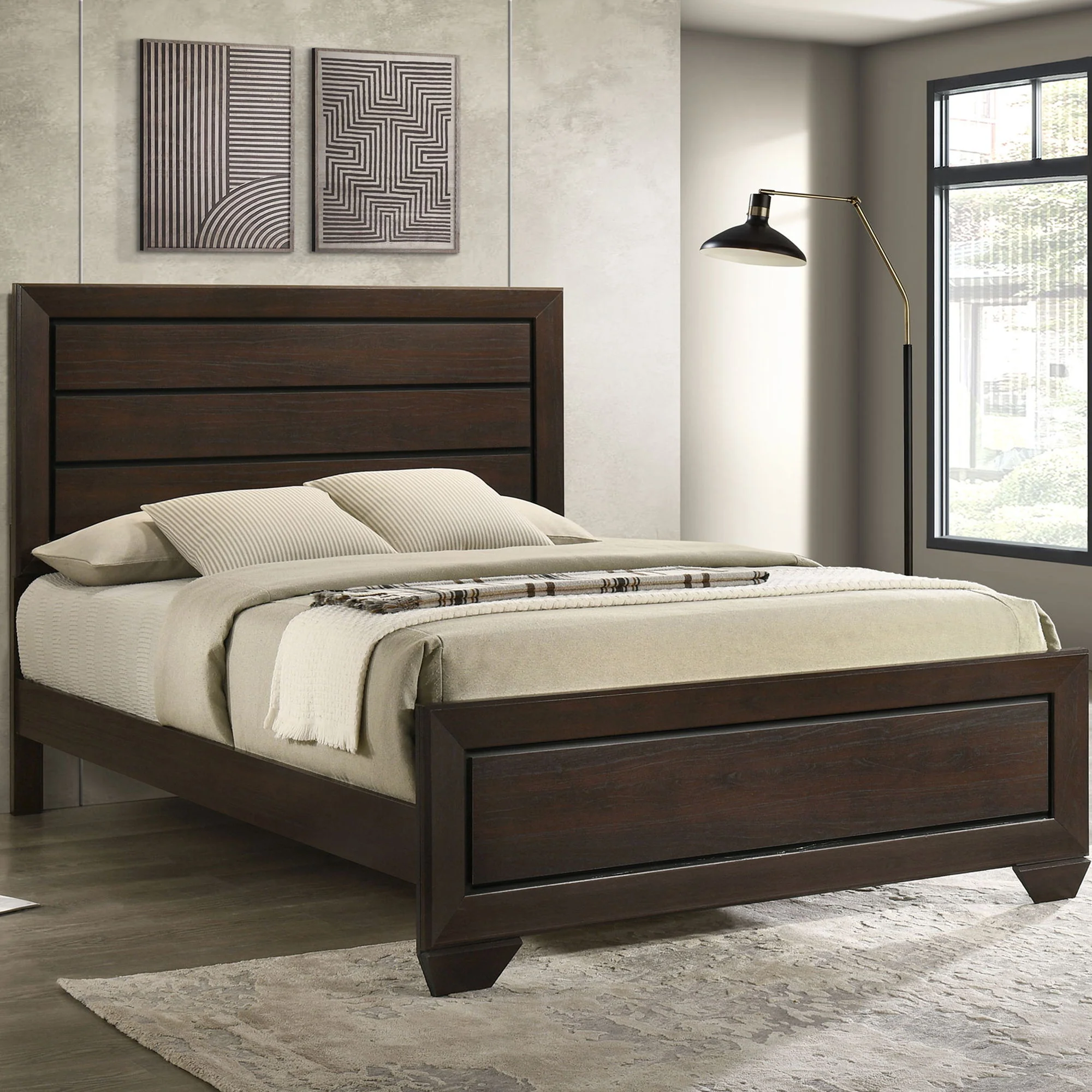 Harrison - Queen Panel Bed - Dark Brown - Image 3
