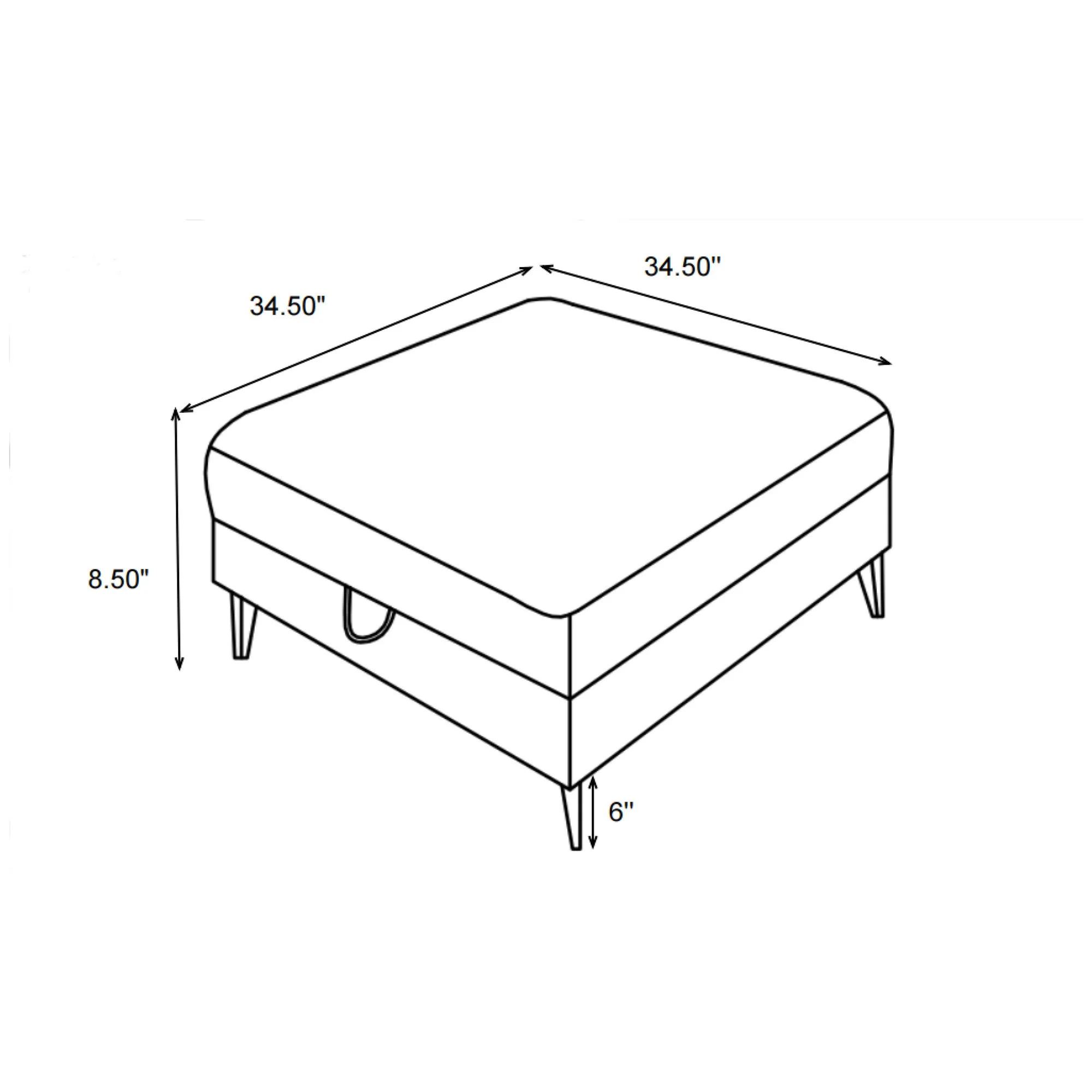 Harrison - Upholstered Storage Ottoman - Gray / Black - Image 2