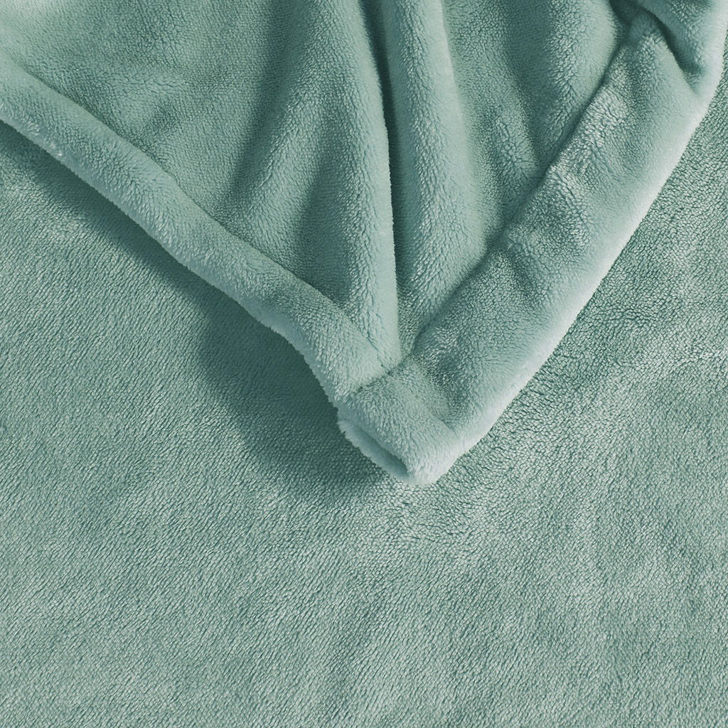 Heated Plush - King Blanket - Aqua - Image 2