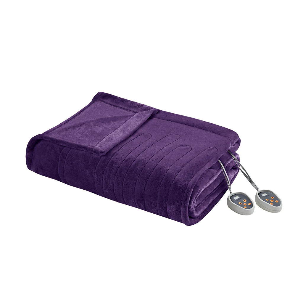 Heated Plush - Queen Blanket - Purple - Image 3