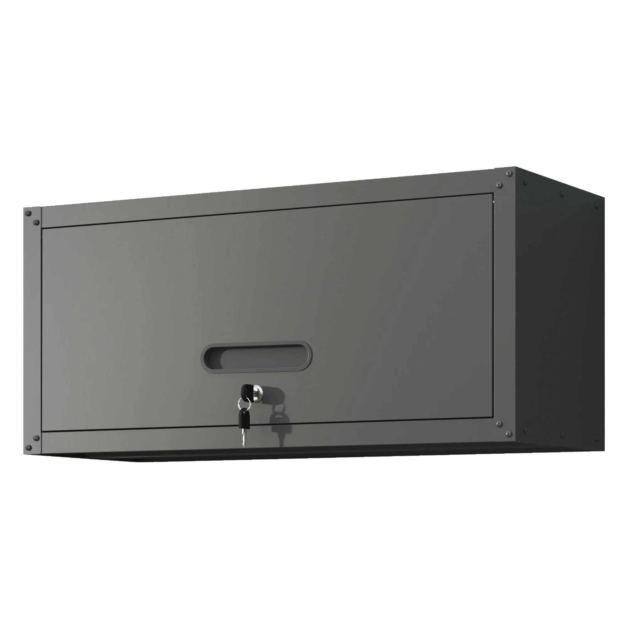 Heavy Duty, Metal Wall Mounted Tool Storage Cabinet Steel Metal Garage Storage Cabinet - Black / Gray - Image 3