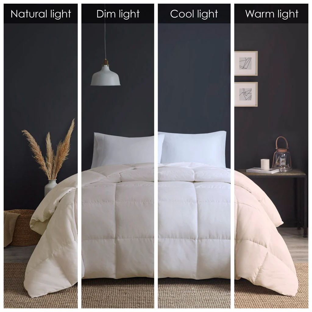 Heavy Warmth - Goose Feather and Down Oversize King Comforter - Cream - Image 2