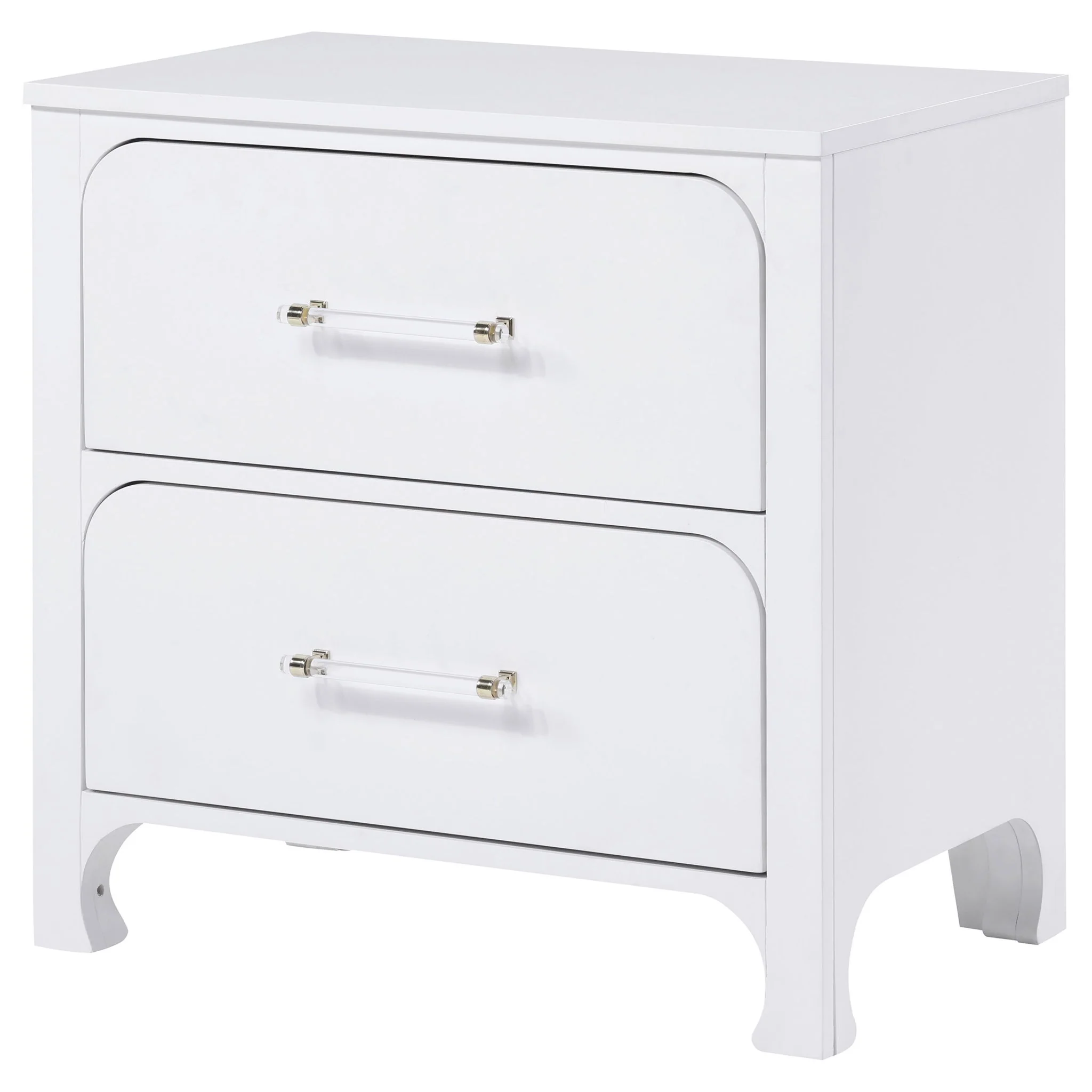 Helena - 2 Drawer Nightstand With Soft Curves - White - Image 2