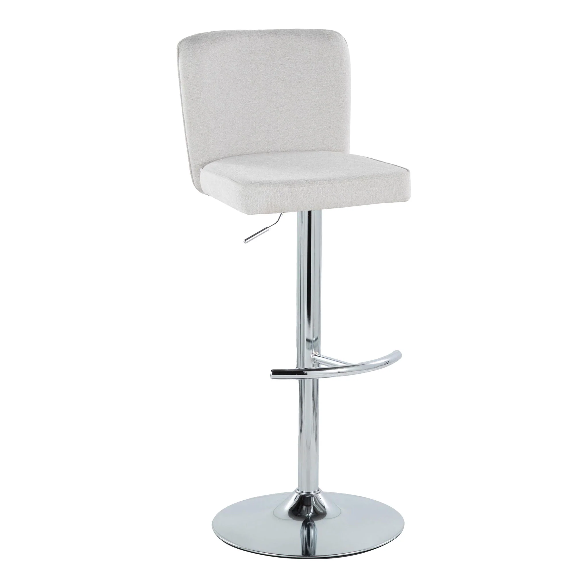Henry - Contemporary Adjustable Barstool With Swivel & Rounded T Footrest (Set of 2) - Image 5