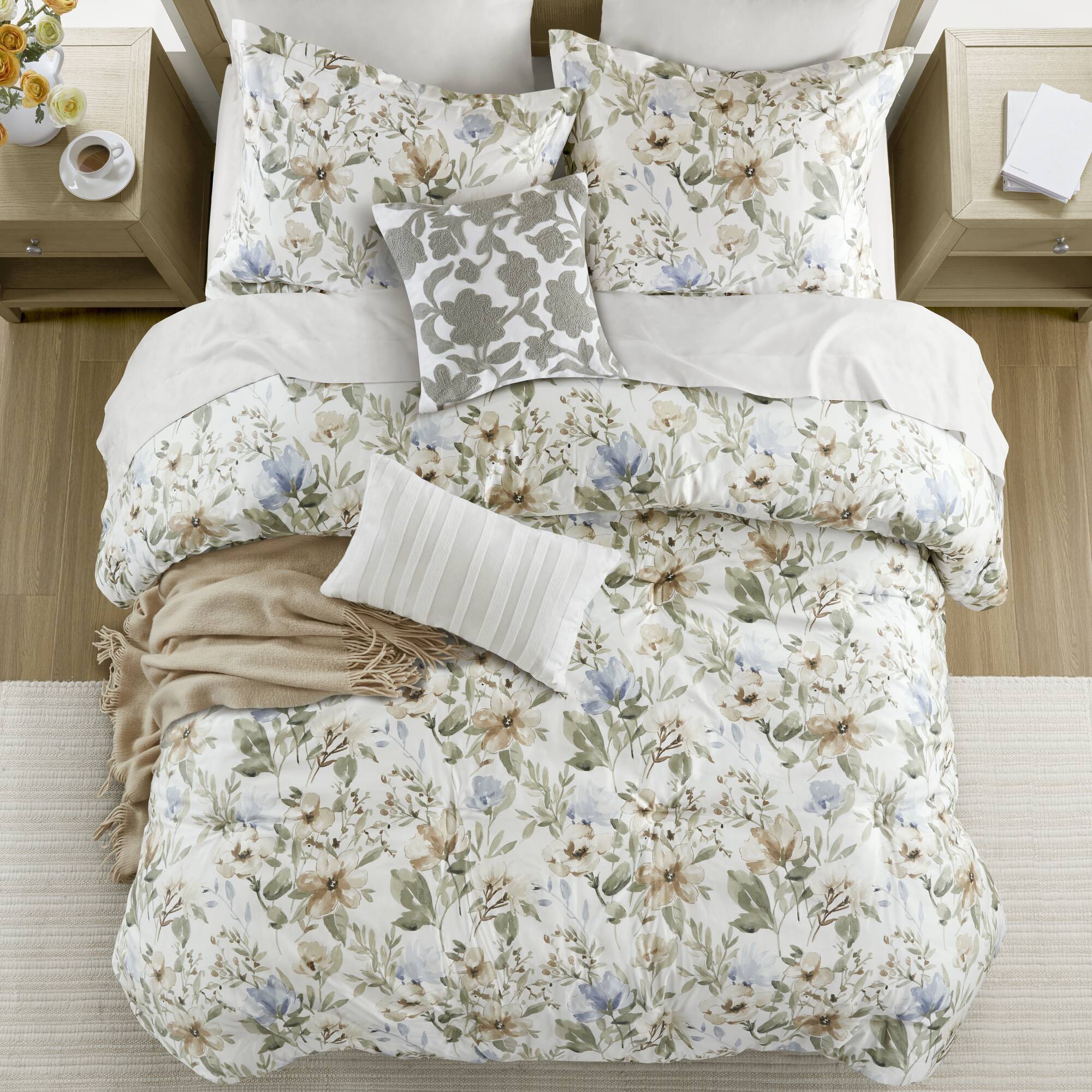 Herbal - California King 6 Piece Print Oversized Comforter Set - Multi - Image 2