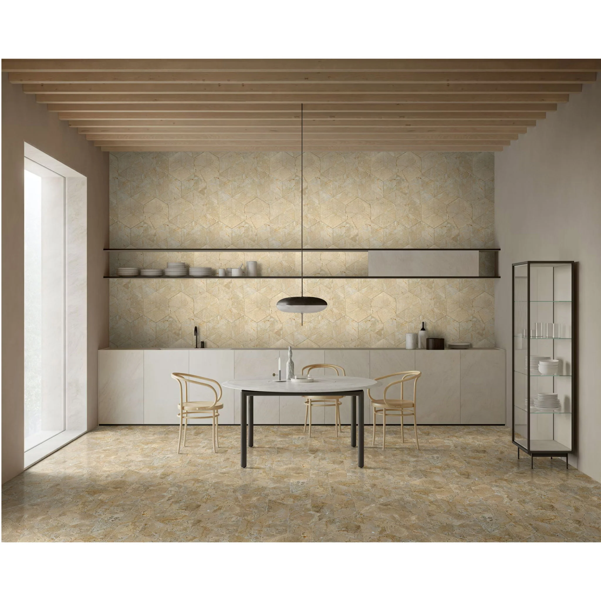 Hexagon Natural Marble Polished Tile For Wall And Floor (Set of 12) - Image 23