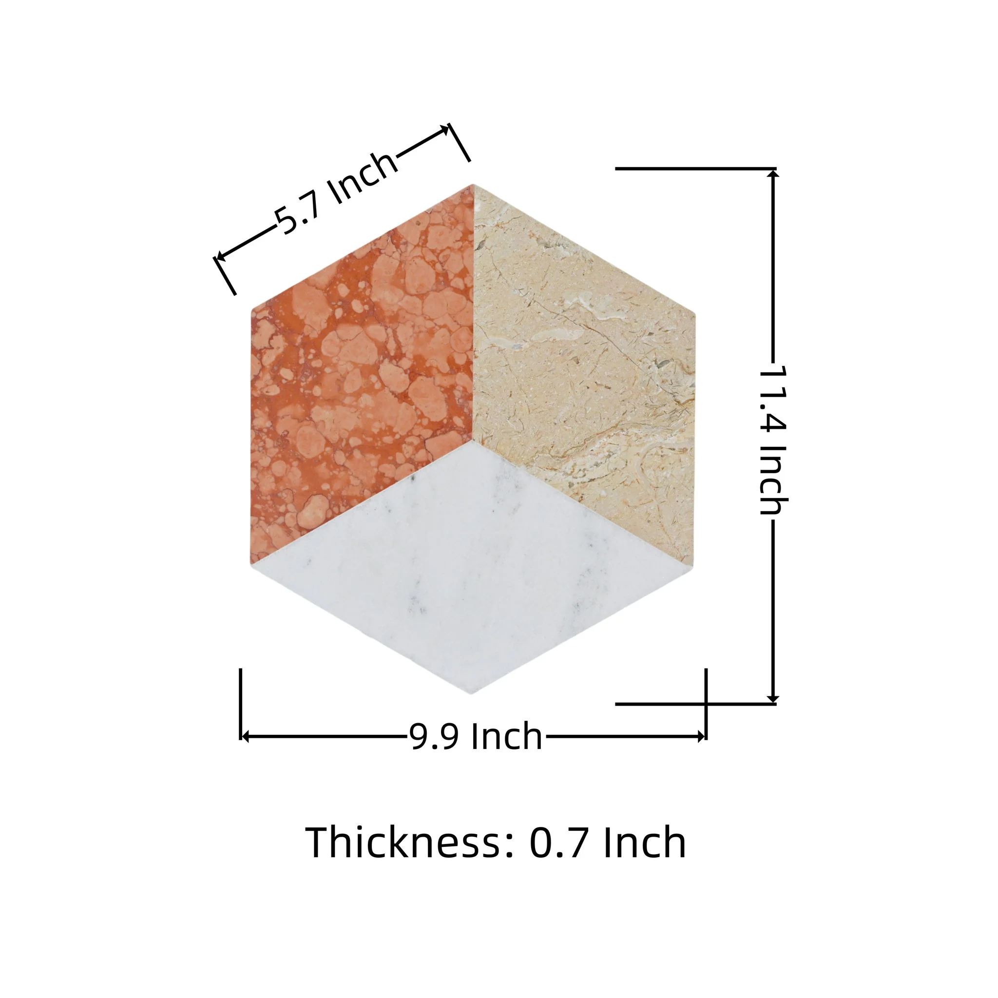 Hexagon Water Tiles For Floor And Wall (Set of 12) - Image 8