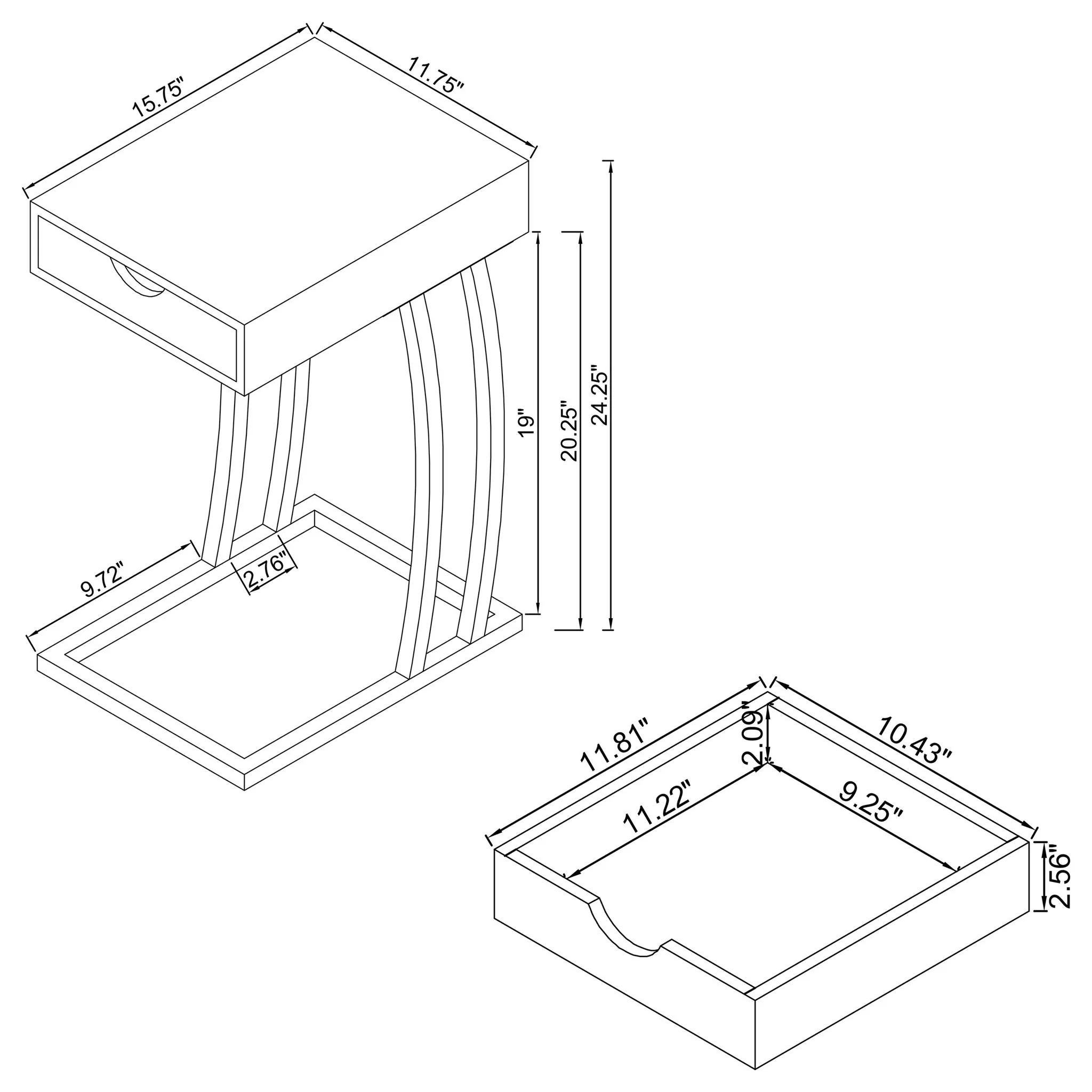 Hi-Tech Accent Table With USB Ports - Image 8