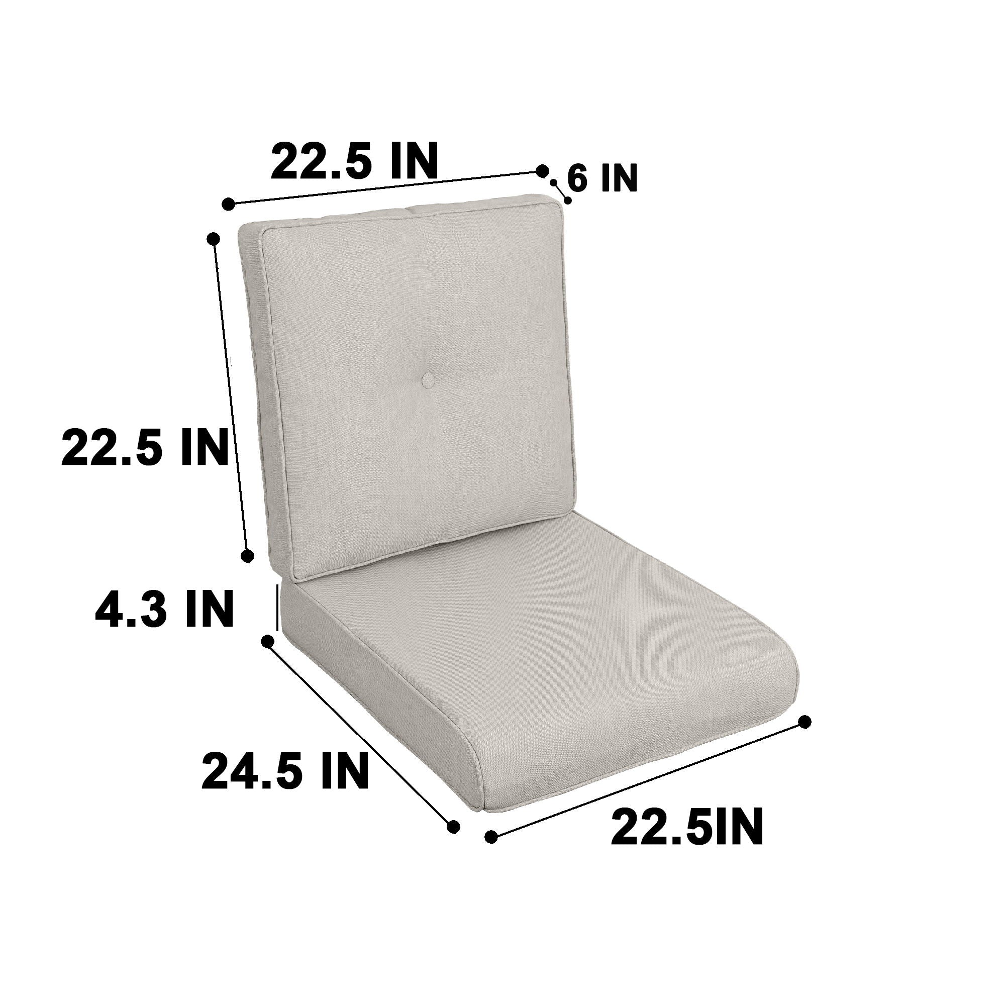 High Back Patio Chair Cushions For Garden (Set of 2) - Image 5