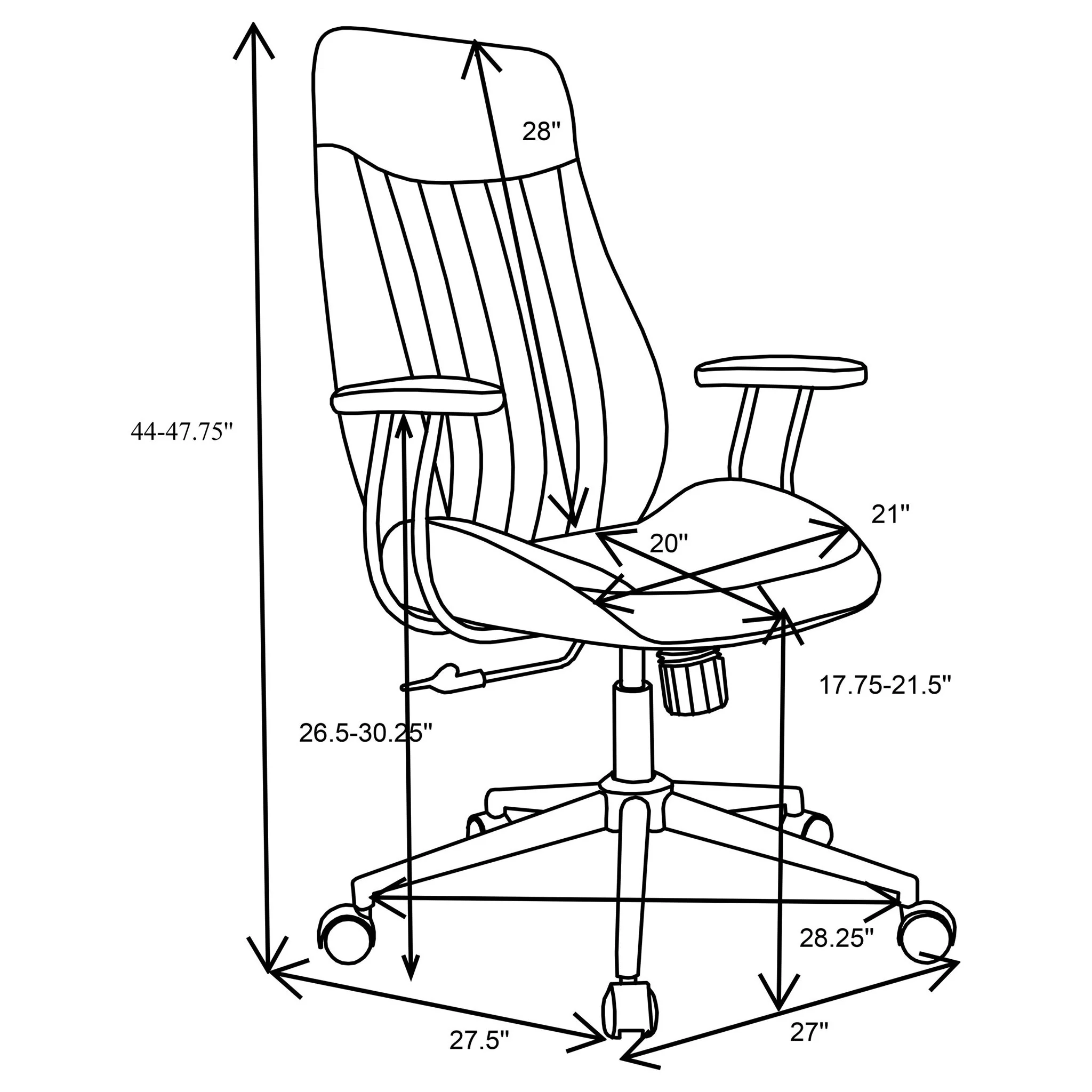 Hiram - Upholstered Adjustable Chair With High Back Support - Brown - Image 2