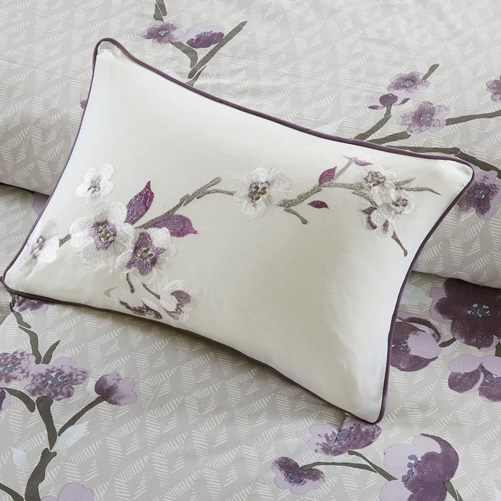 Holly - Queen 8 Piece Comforter Set - Purple - Image 3