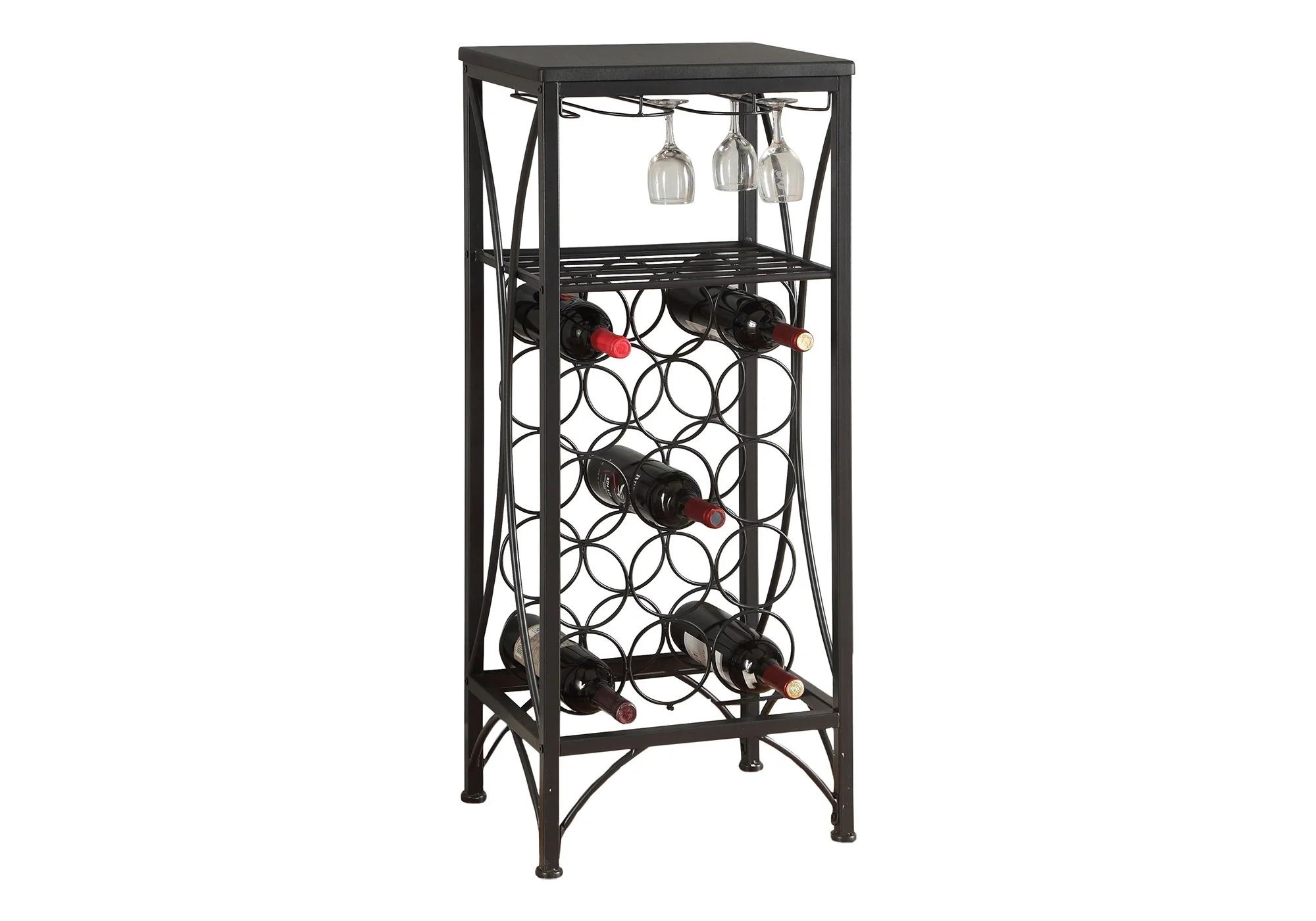 Home Bar, Wine Rack, Transitional - Black - Image 4