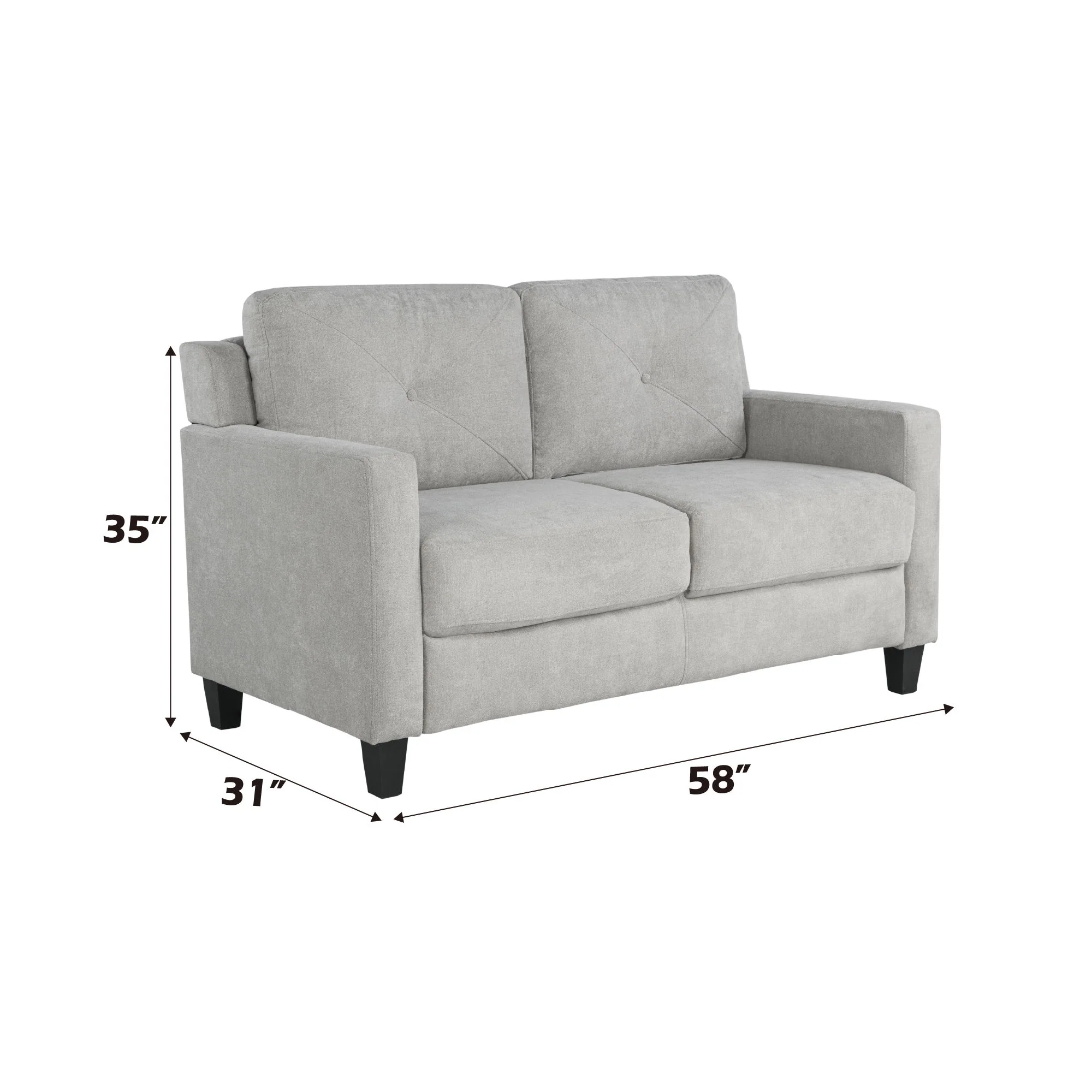 Horatio - Chenille 2 Seater Loveseat - Taupe - Image 3