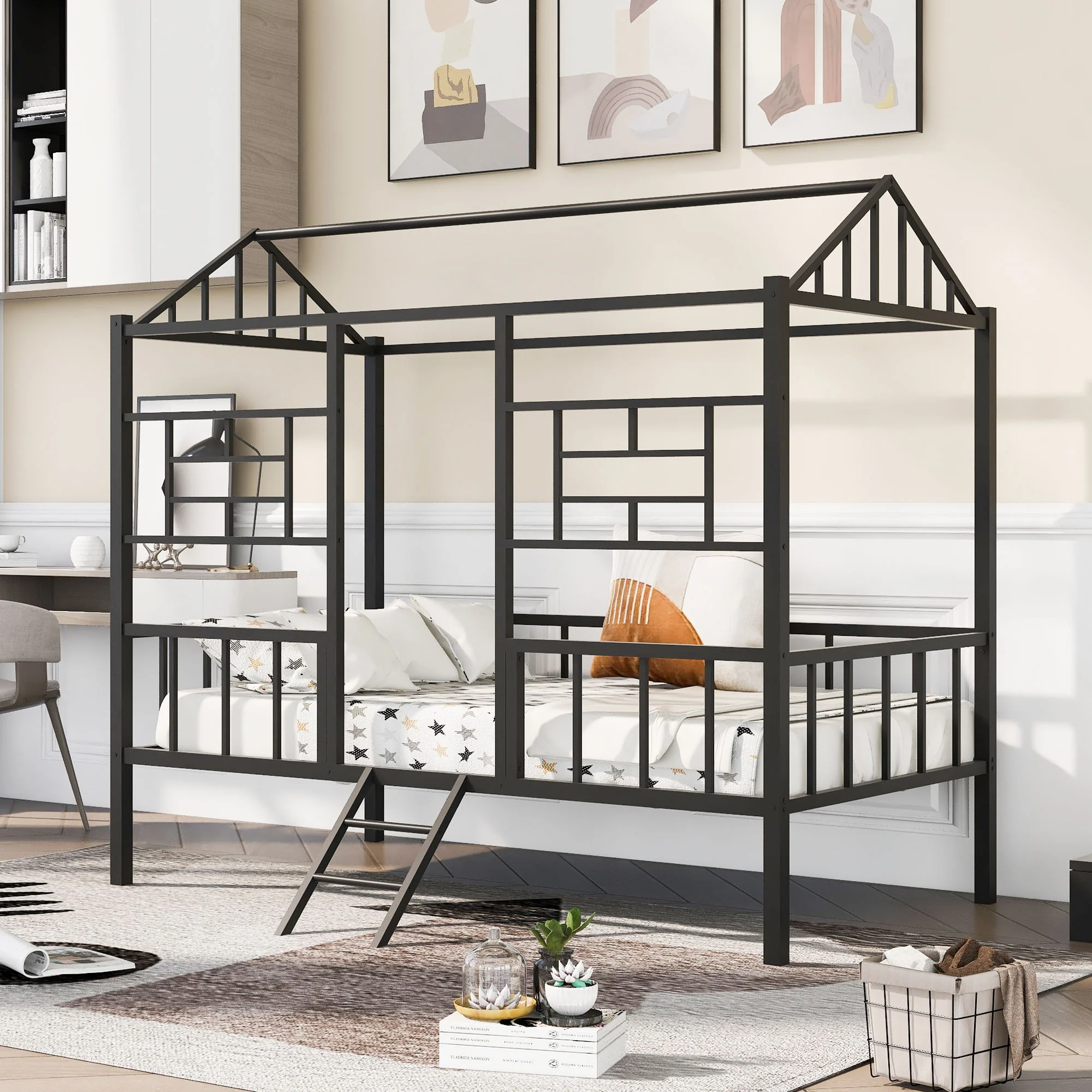 House Bed Frame With Slatted Support, No Box Spring Needed - Image 3