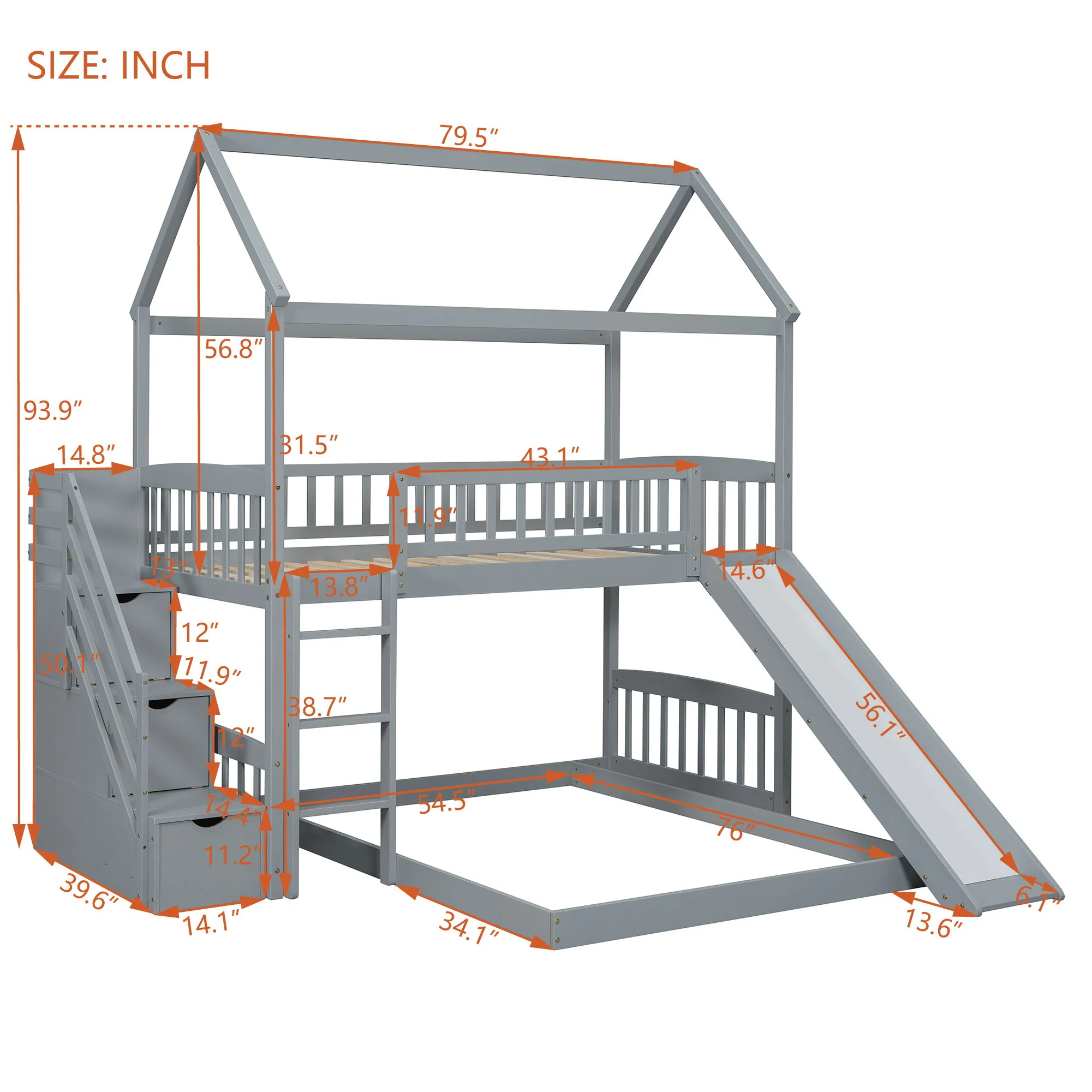 House Bunk Bed With Slide - Image 8