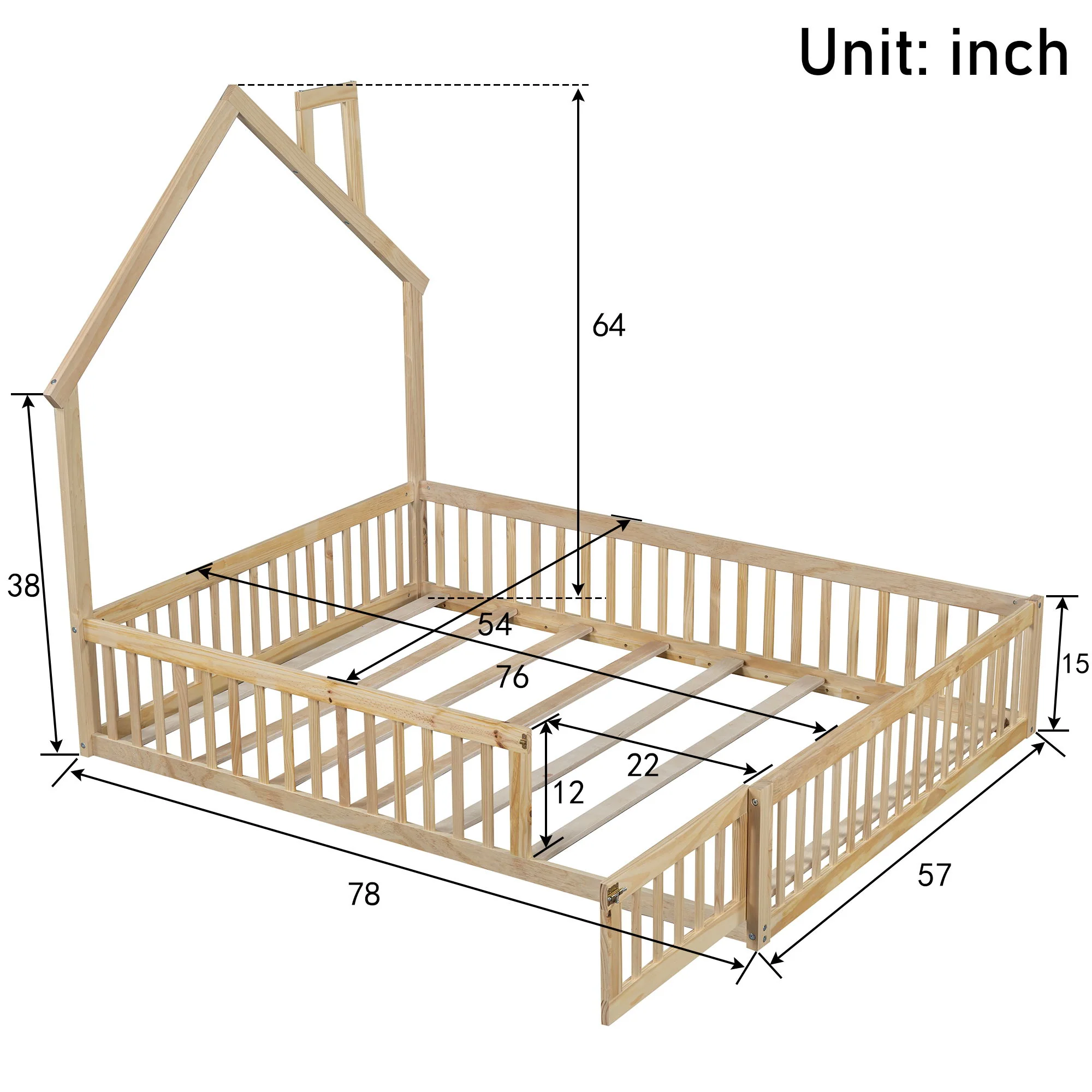 House Platform Bed With Guardrail - Image 5