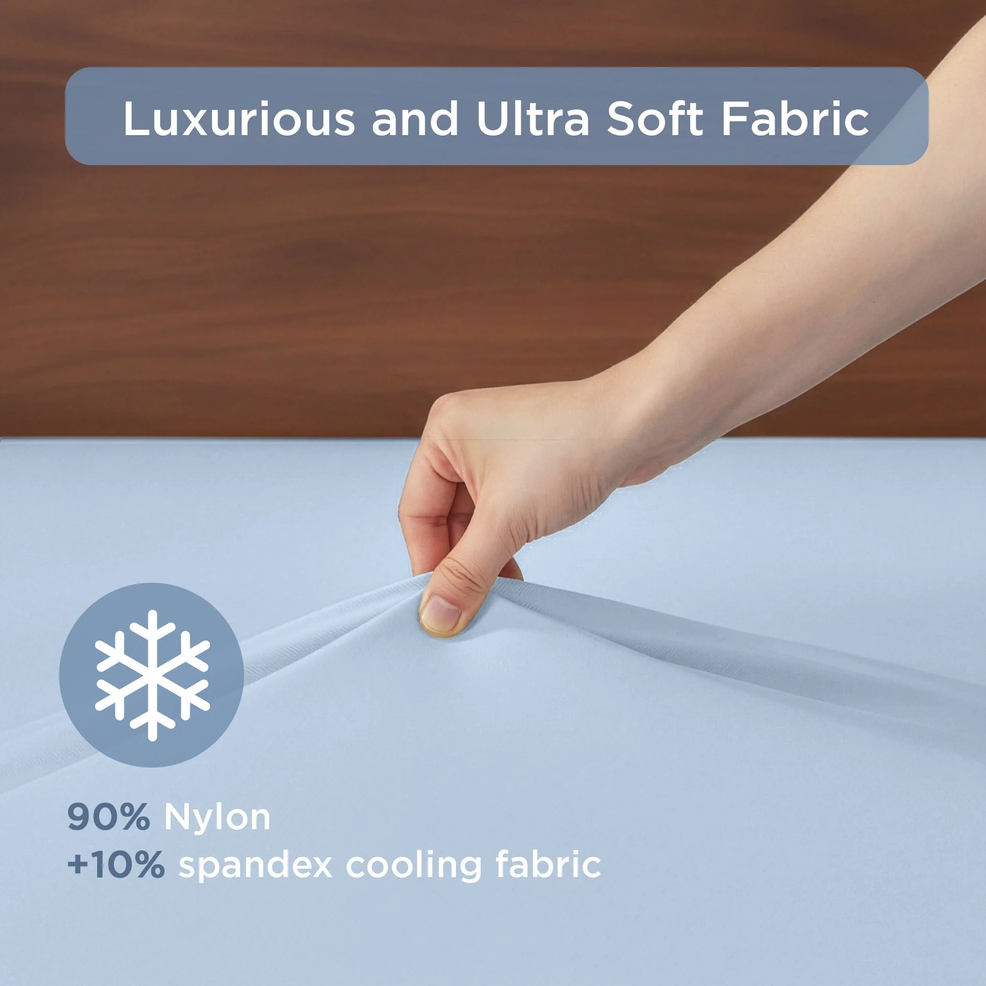 Ice Touch - Twin Sublime Serenity Luxury Sheet Set - Ice Blue - Image 4