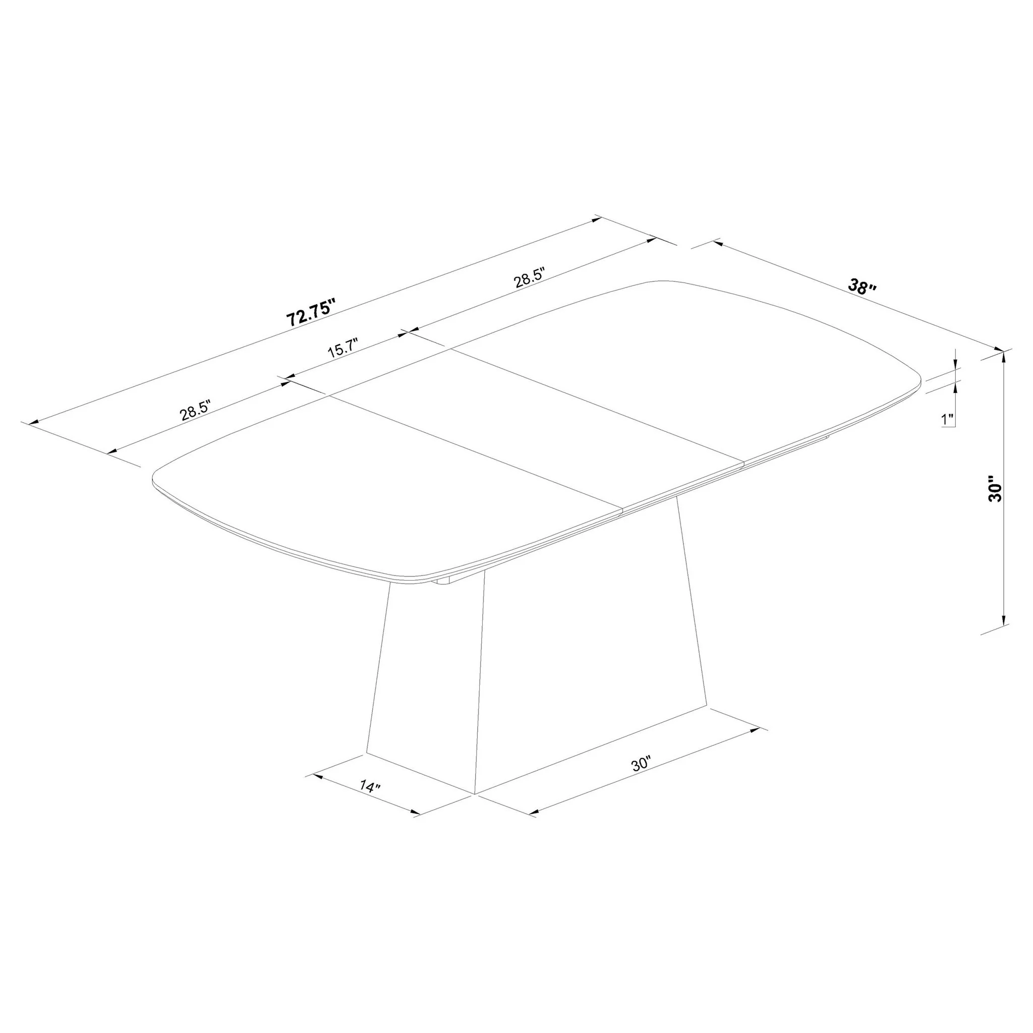 Idlewild - Extension Leaf Dining Table With Tapering Pedestal Base - Black - Image 4
