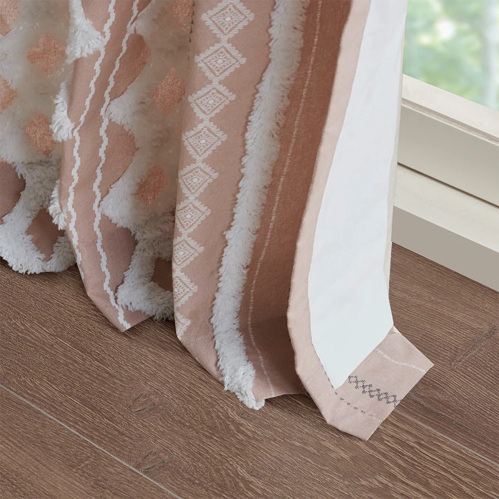 Imani - Printed Window Panel With Stripe And Lining - Blush - Image 2
