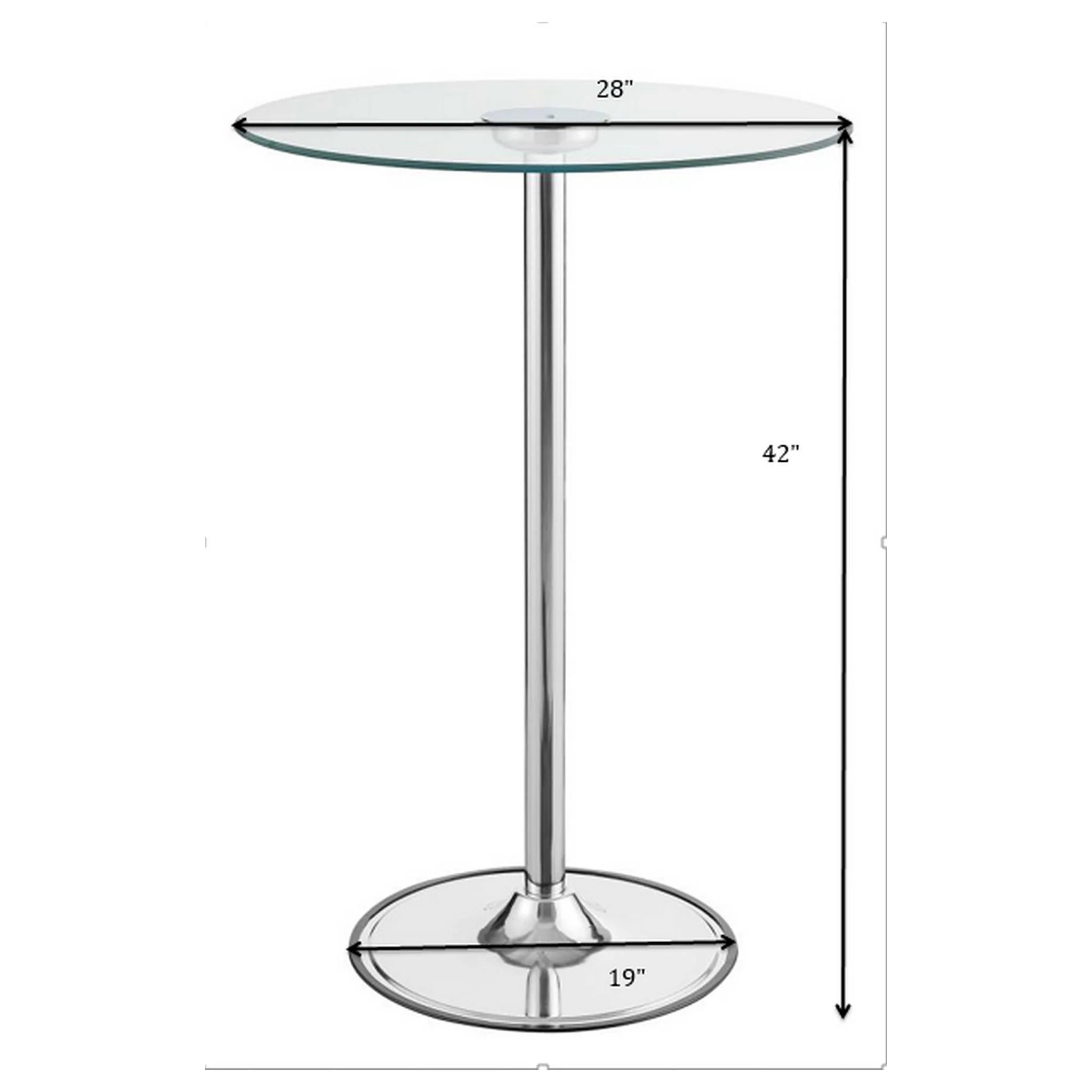 Indra - LED Bistro Table - Chrome - Image 3