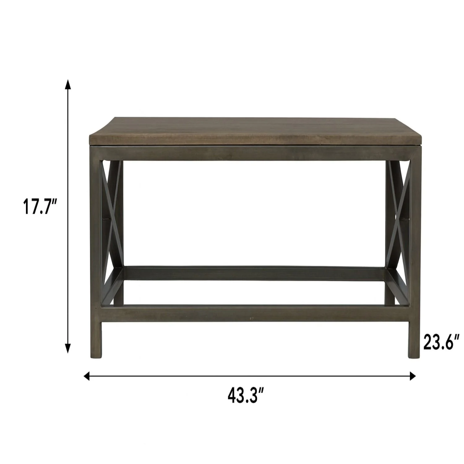 Cross Metal Coffee Table - Pewter - Image 3