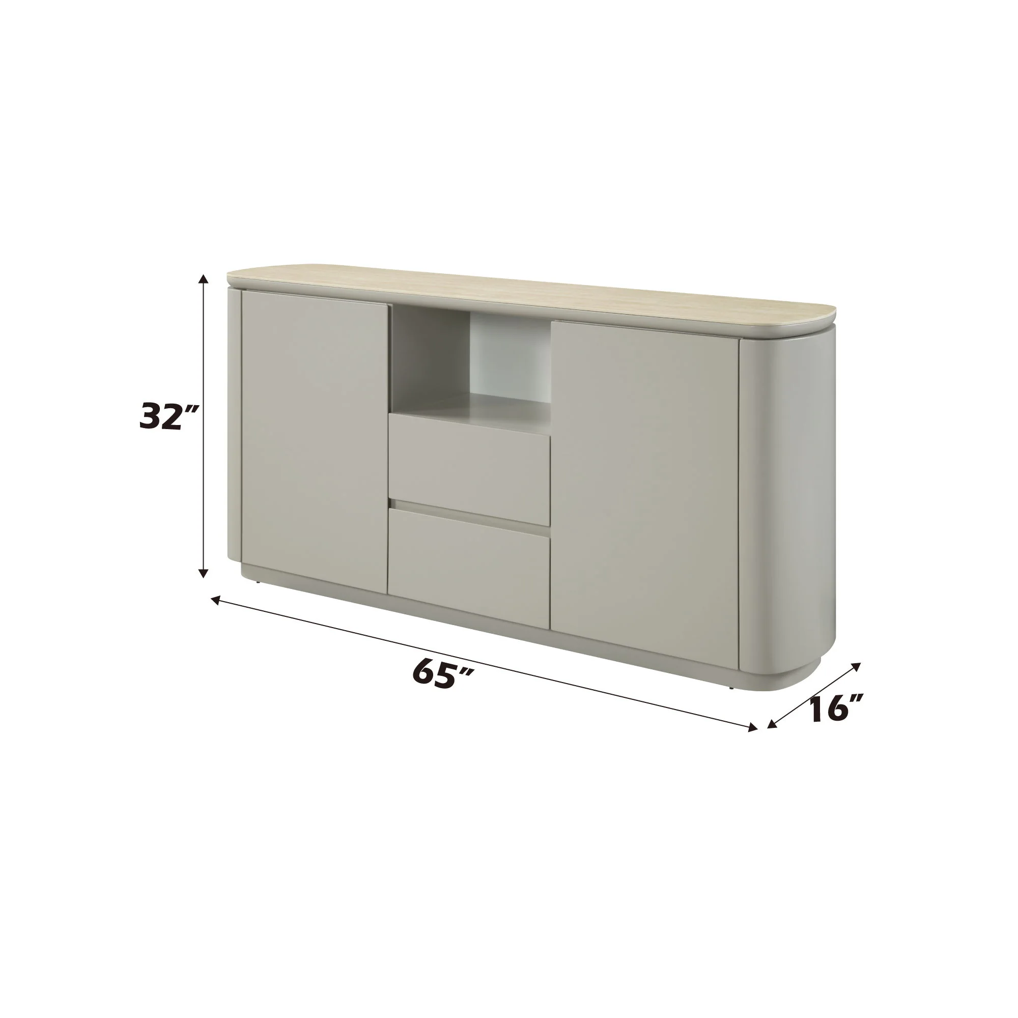 Ingram - Ceramic Top Server - Light Gray - Image 4