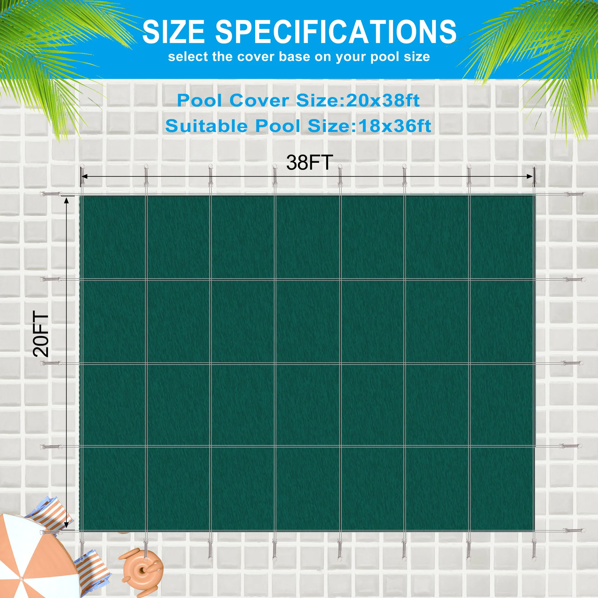 Inground Rectangle Winter Safety Pool Cover, Solid Safety - Image 5