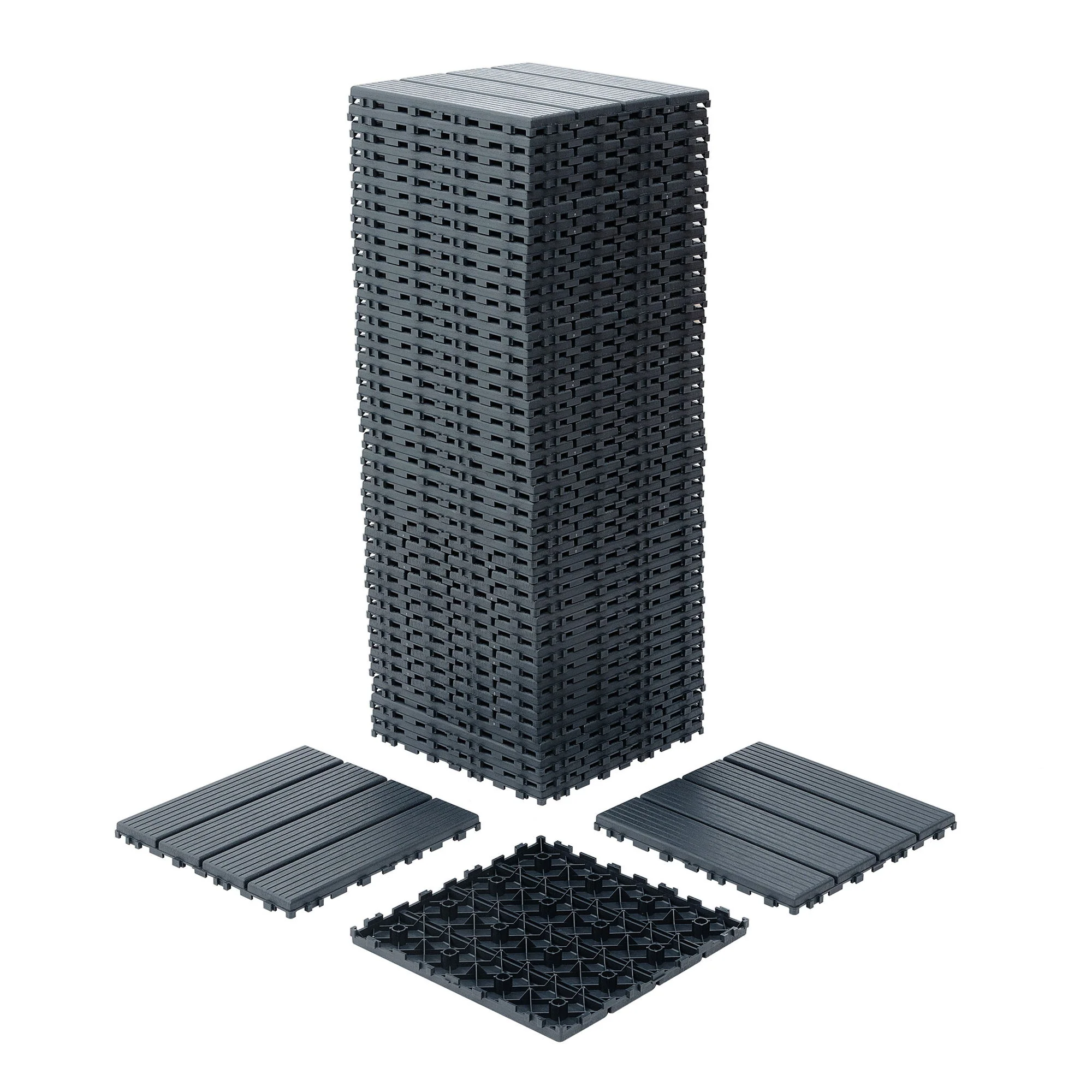 Interlocking Plastic Deck Tiles, Waterproof Outdoor / Indoor Patio Flooring - Image 3