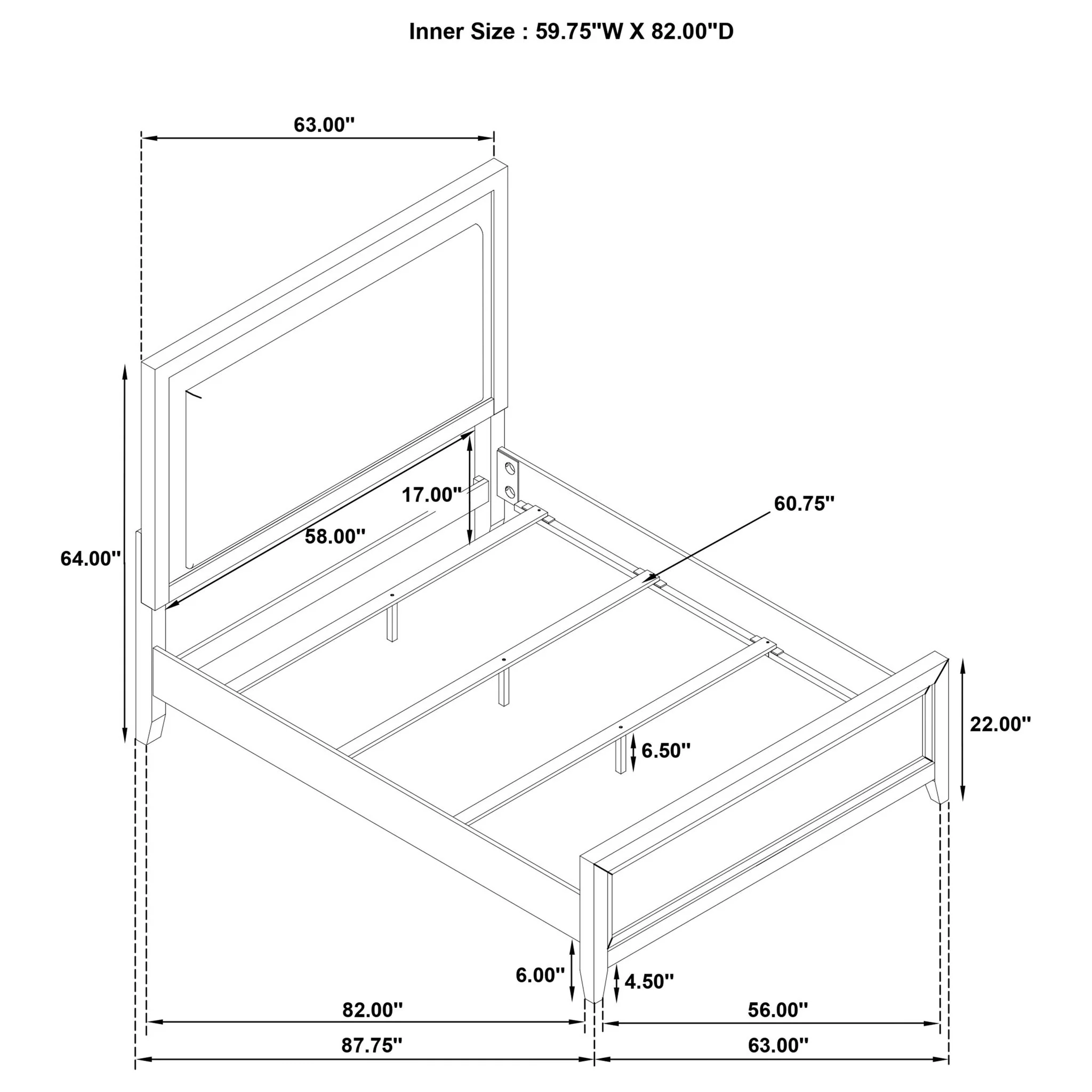 Inverness - Queen Upholstered Panel Bed With Padded Headboard Frame - White - Image 3