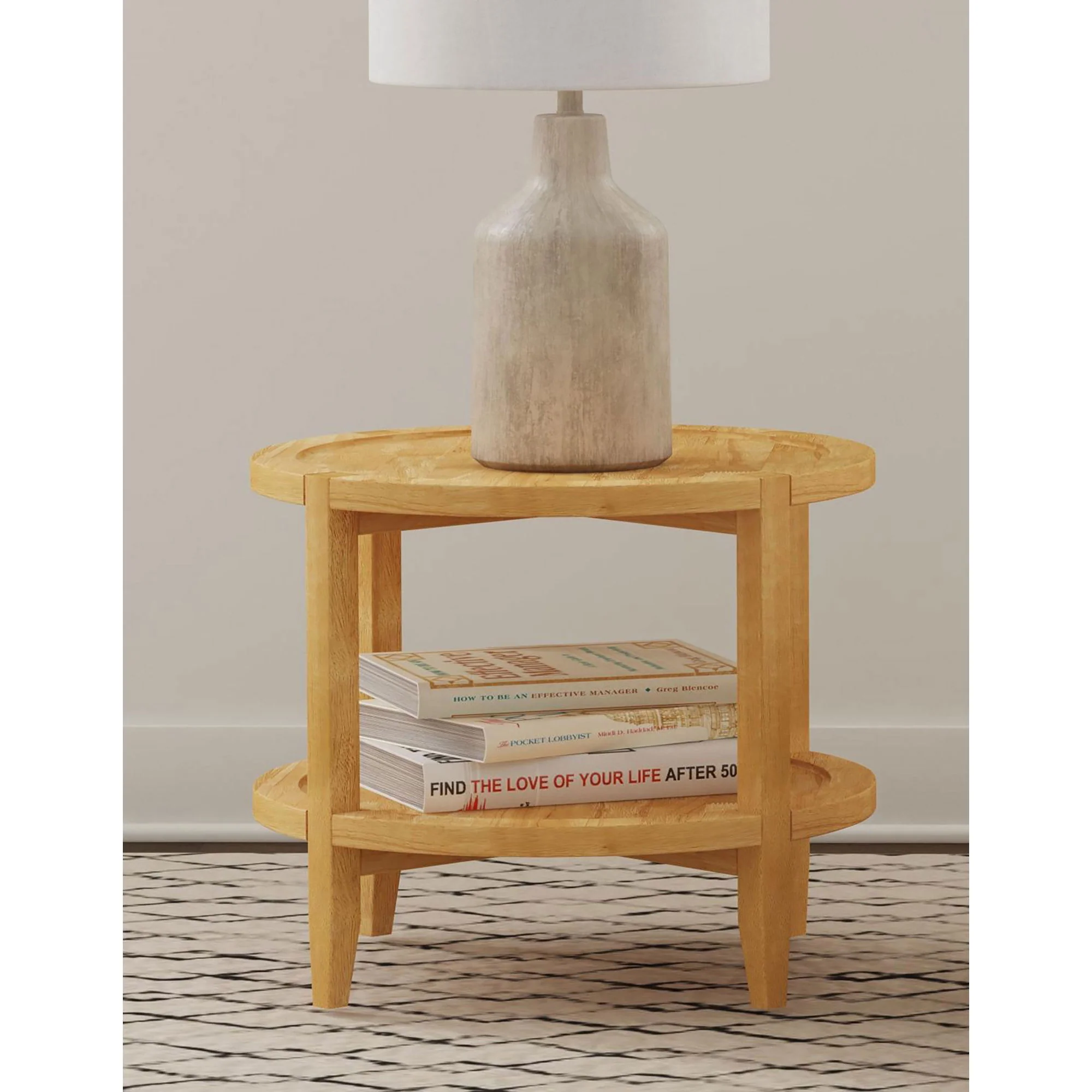 Isbell - Round Table With Storage Shelf - Image 5