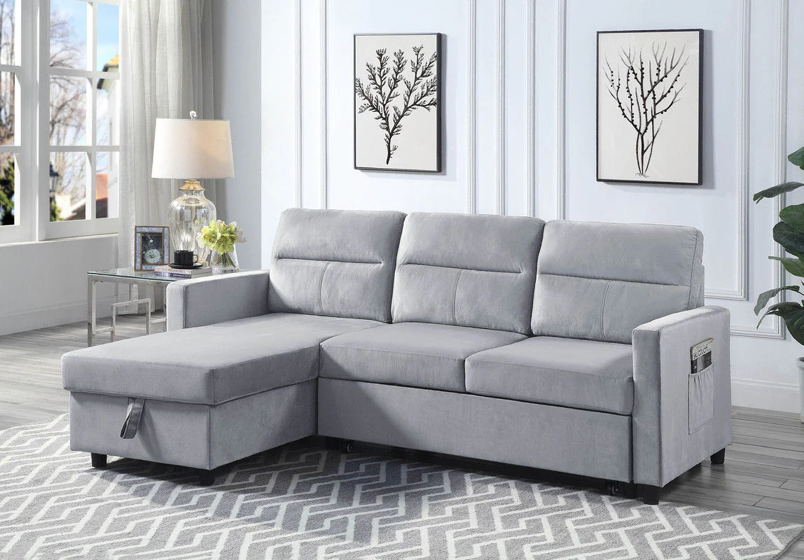 Ivy - Reversible Sleeper Sectional Sofa With Storage Chaise And Side Pocket - Image 6