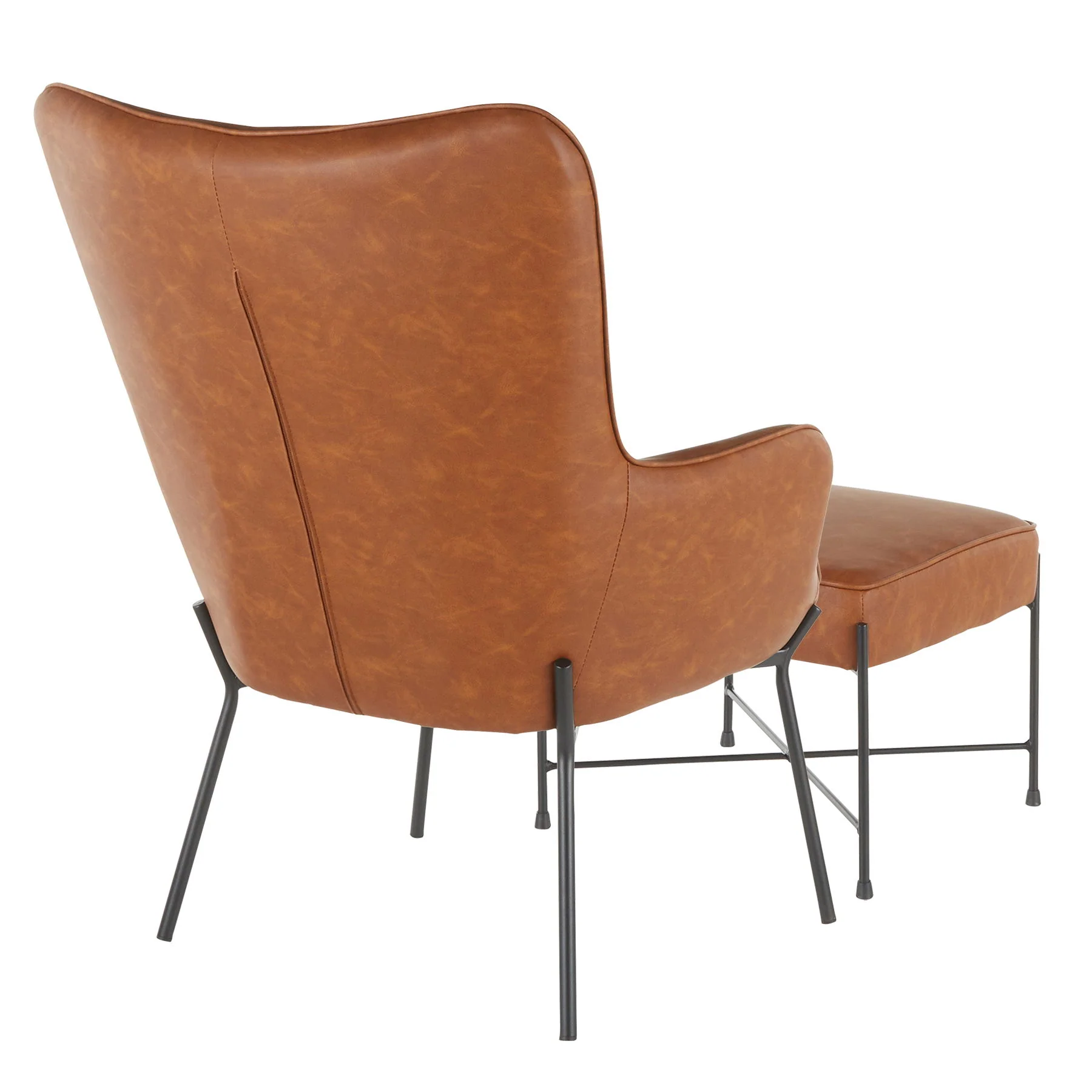 Izzy - Industrial Lounge Chair & Ottoman Set - Image 3