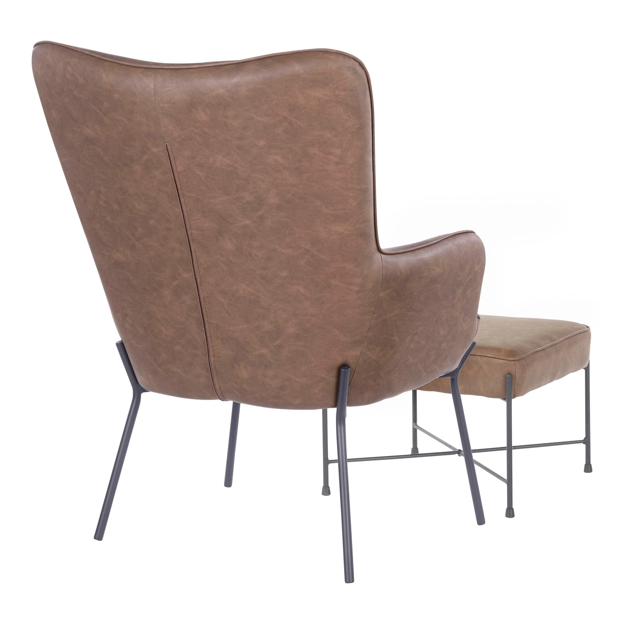 Izzy - Industrial Lounge Chair & Ottoman Set - Image 4