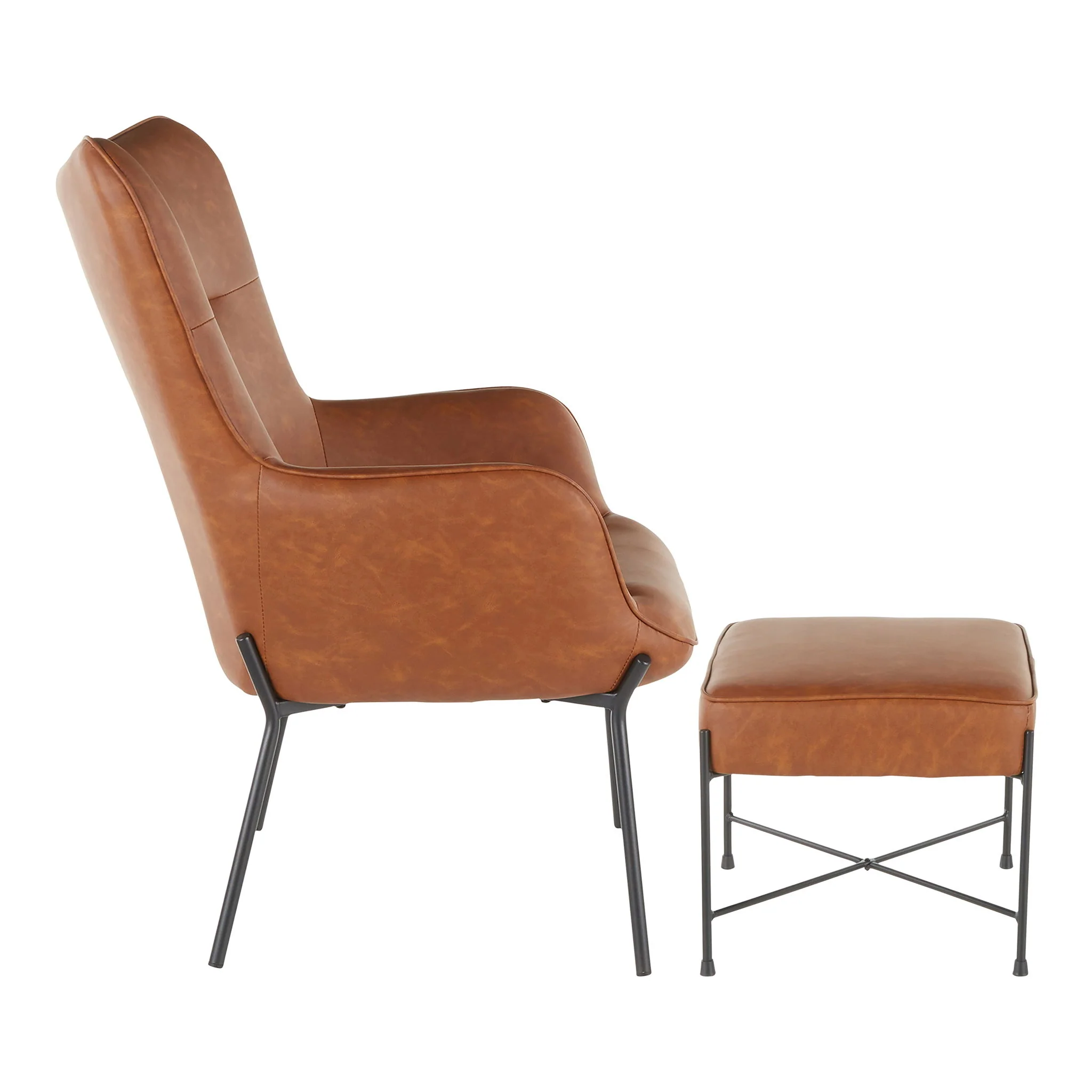 Izzy - Industrial Lounge Chair & Ottoman Set - Image 7