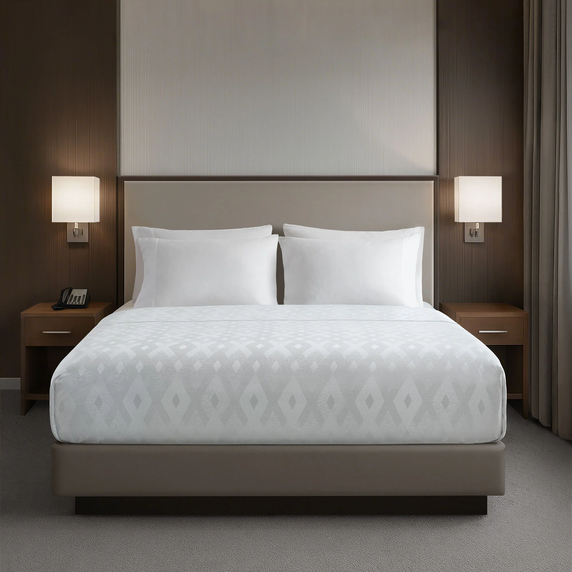 Jacquard Nova - King Essential Coverlet - White - Image 2