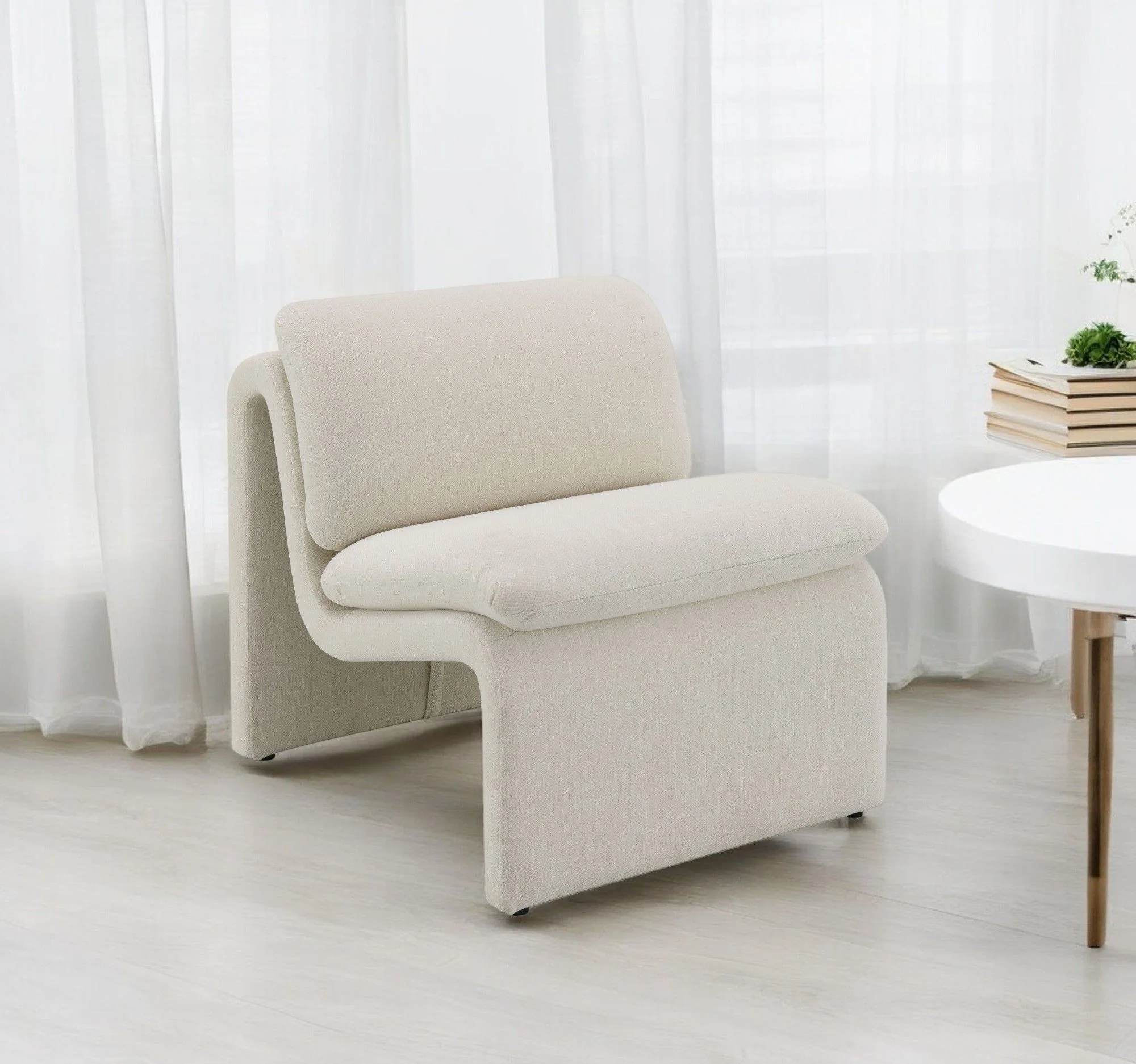 Jaeda - Innovative Elegance Accent Chair In Curved Shape - Image 2