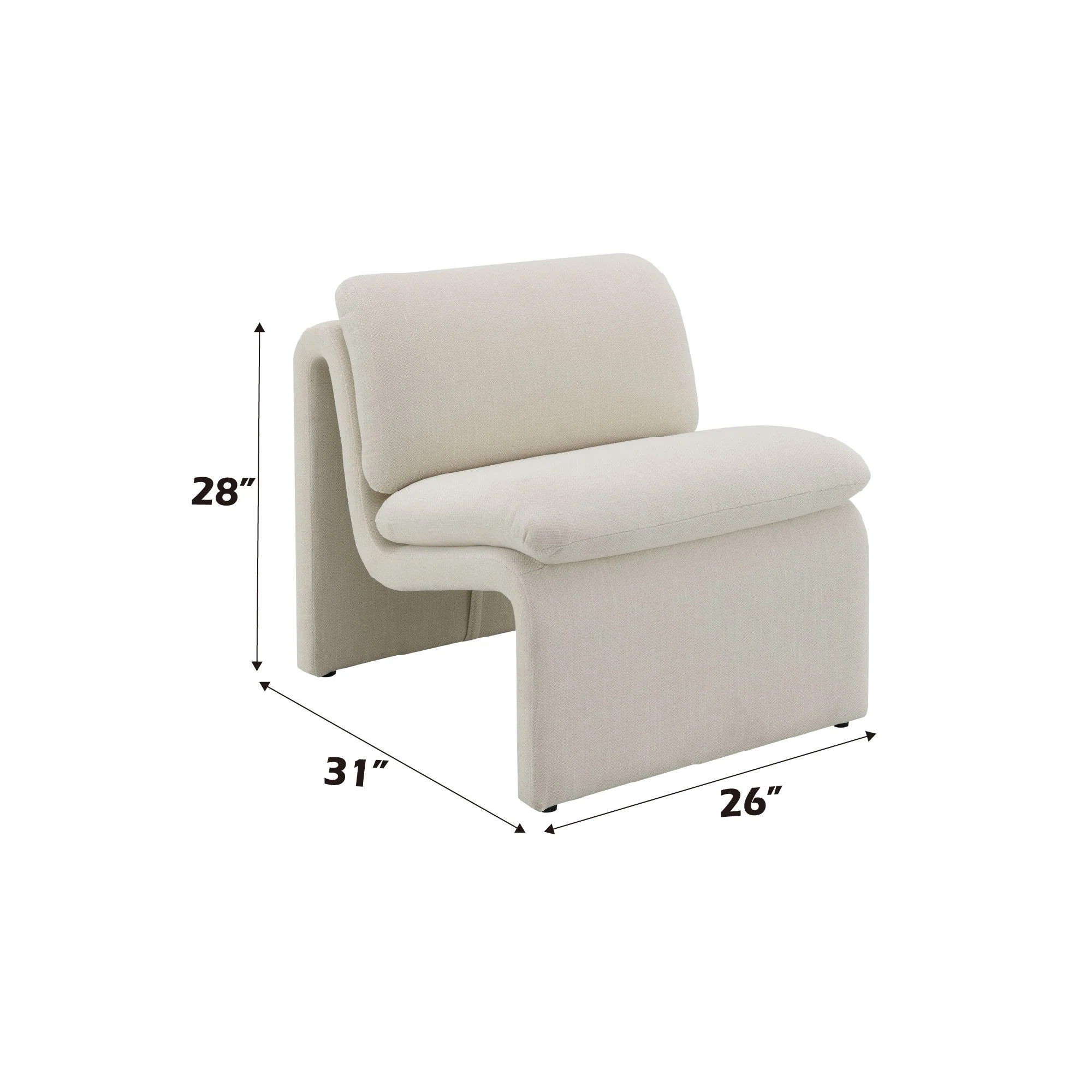 Jaeda - Innovative Elegance Accent Chair In Curved Shape - Image 4