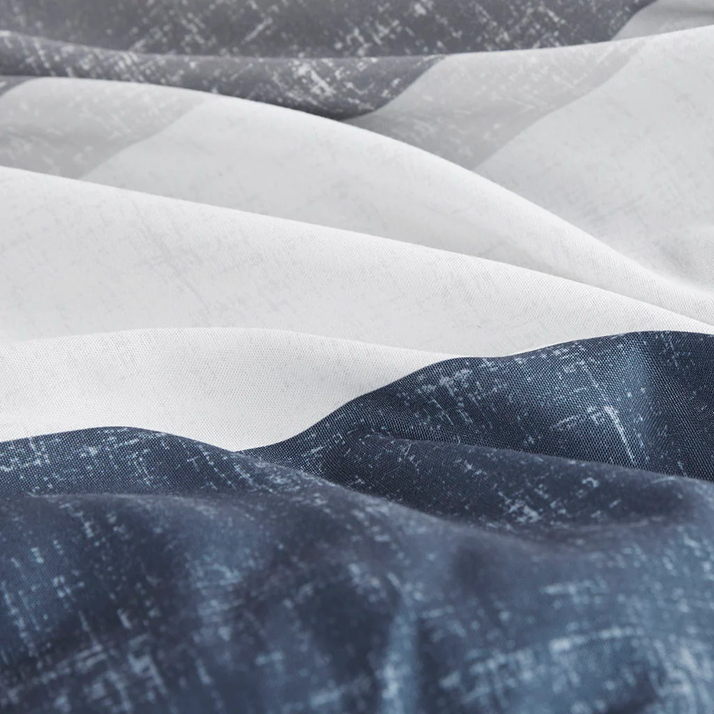 Jaxon - Stripe Comforter Set With Bed Sheets - Blue / Gray - Image 2