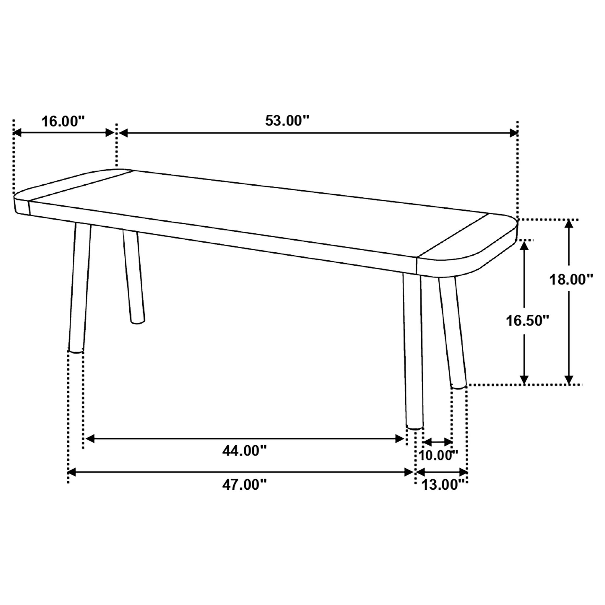 Jennie - Dining Bench - Natural Wood - Image 4