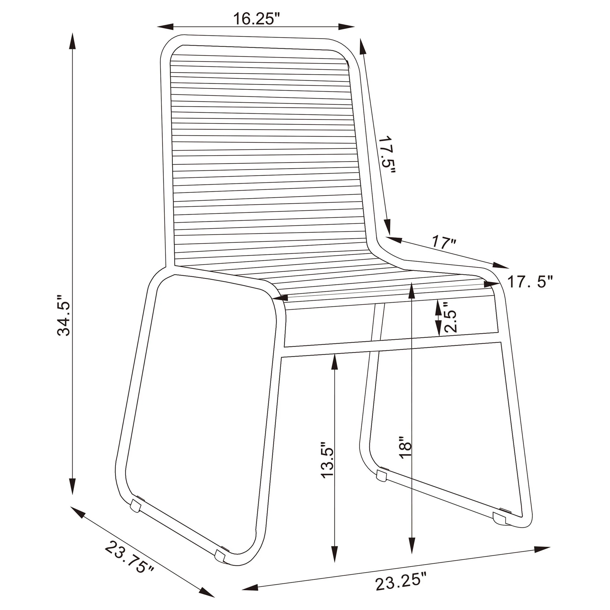 Jerome - Stackable Side Chair (Set of 2) - Charcoal - Image 2