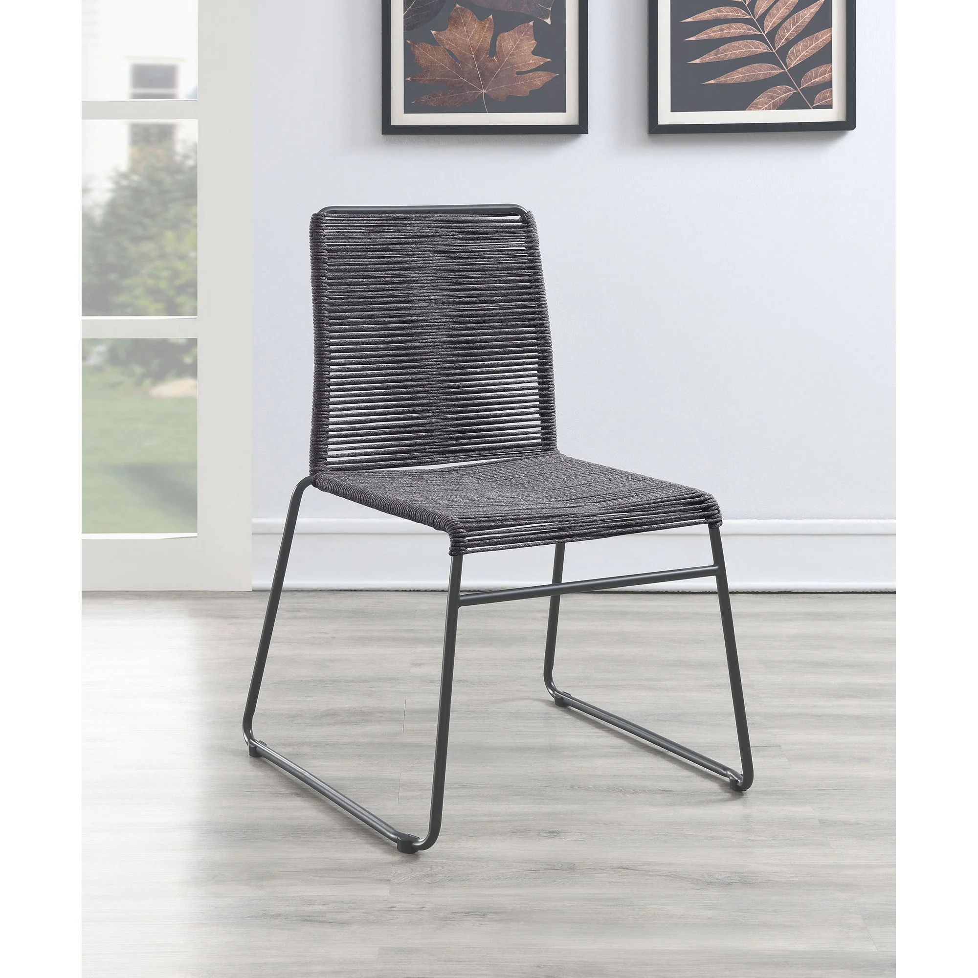 Jerome - Stackable Side Chair (Set of 2) - Charcoal - Image 4